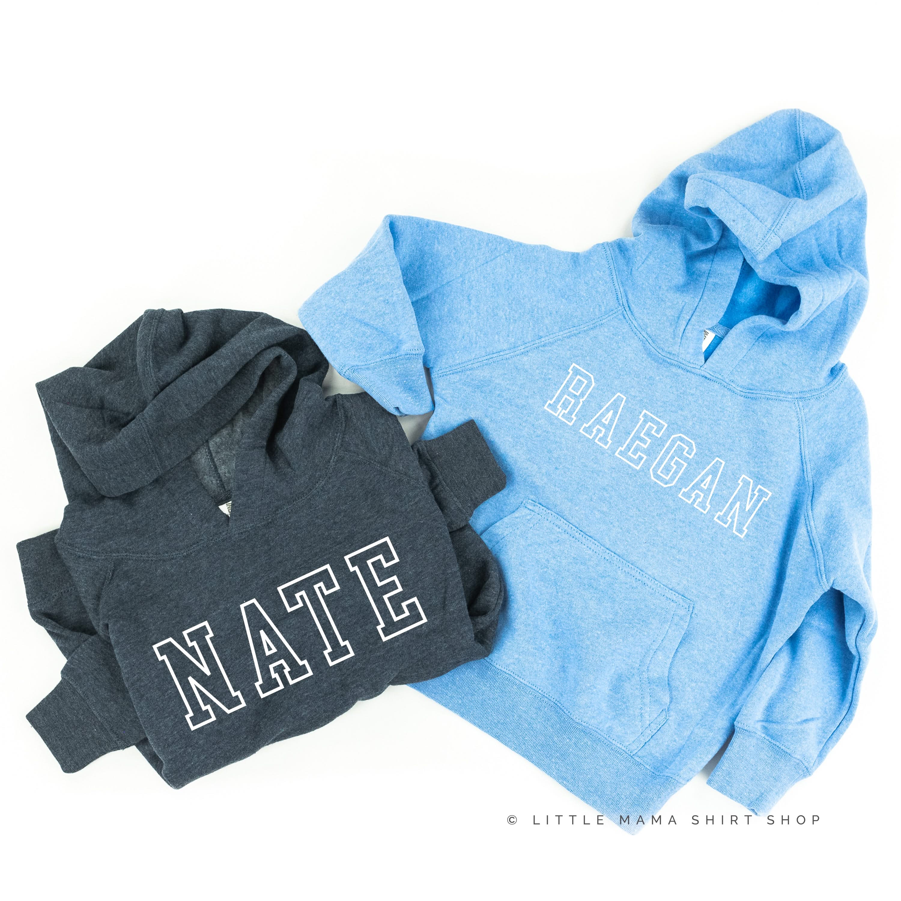 CUSTOM EMBROIDERED OUTLINE NAME - CHILD HOODIE - Image 4
