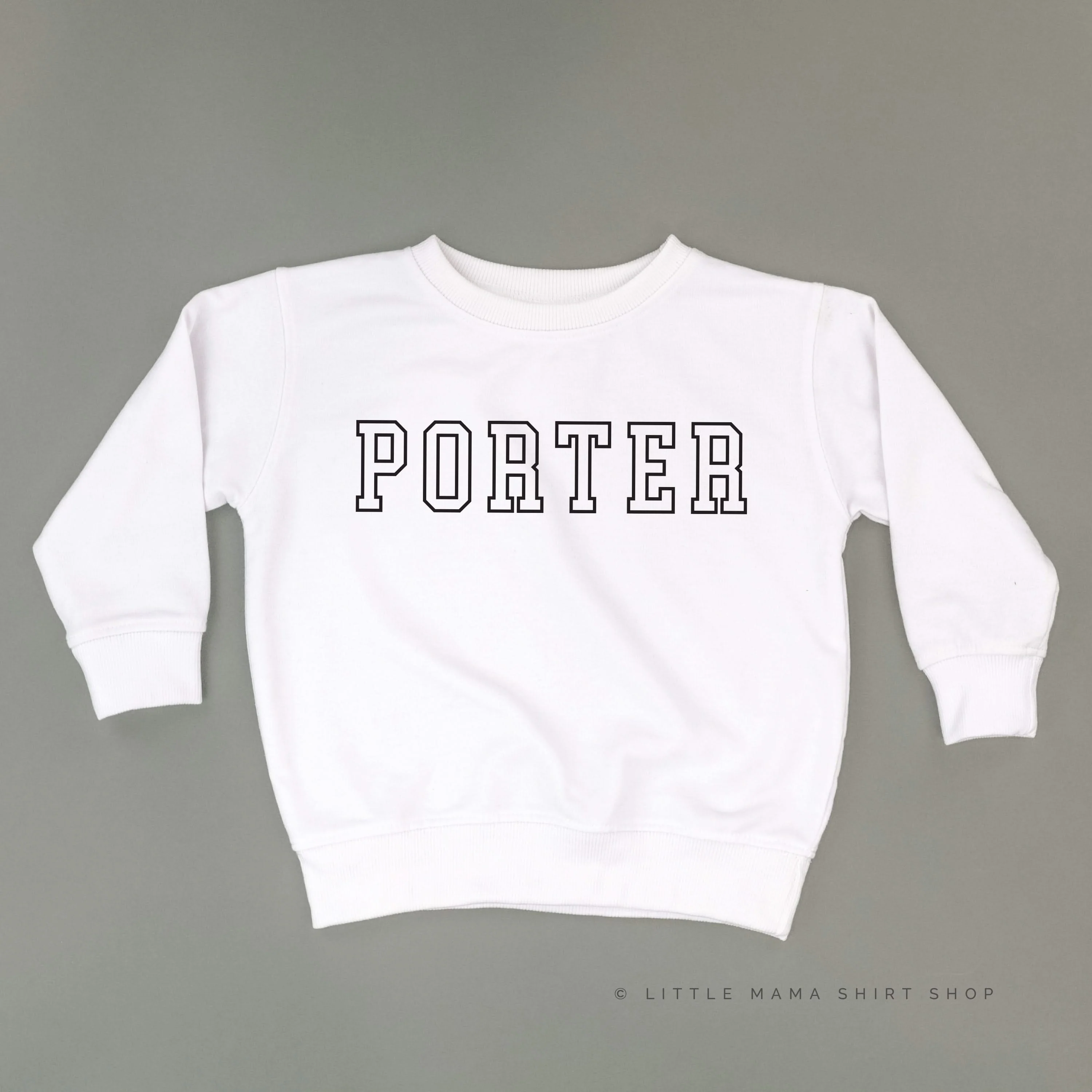 CUSTOM EMBROIDERED OUTLINE NAME - CHILD SWEATER - Image 15