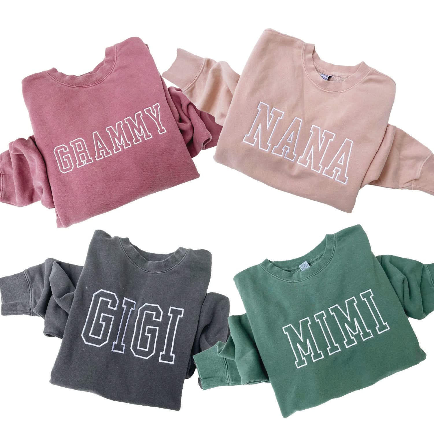 Embroidered PIGMENT Crewneck - OUTLINE NAME - ENTER YOUR CUSTOM NAME! (White Thread) - Image 11