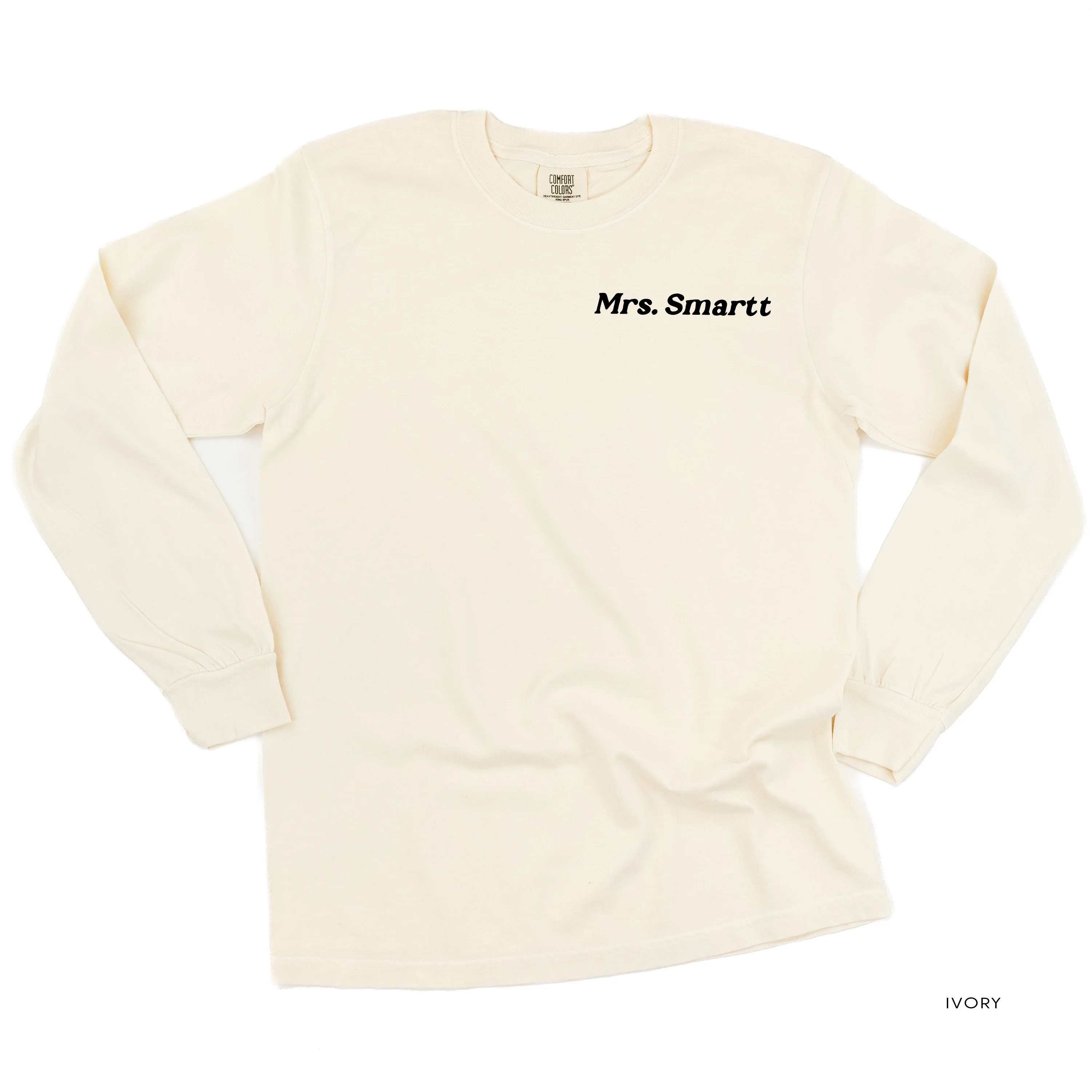 Custom Teacher Tee - Embroidered Long Sleeve Comfort Colors Tee - (Enter Your Custom Name) - Image 3