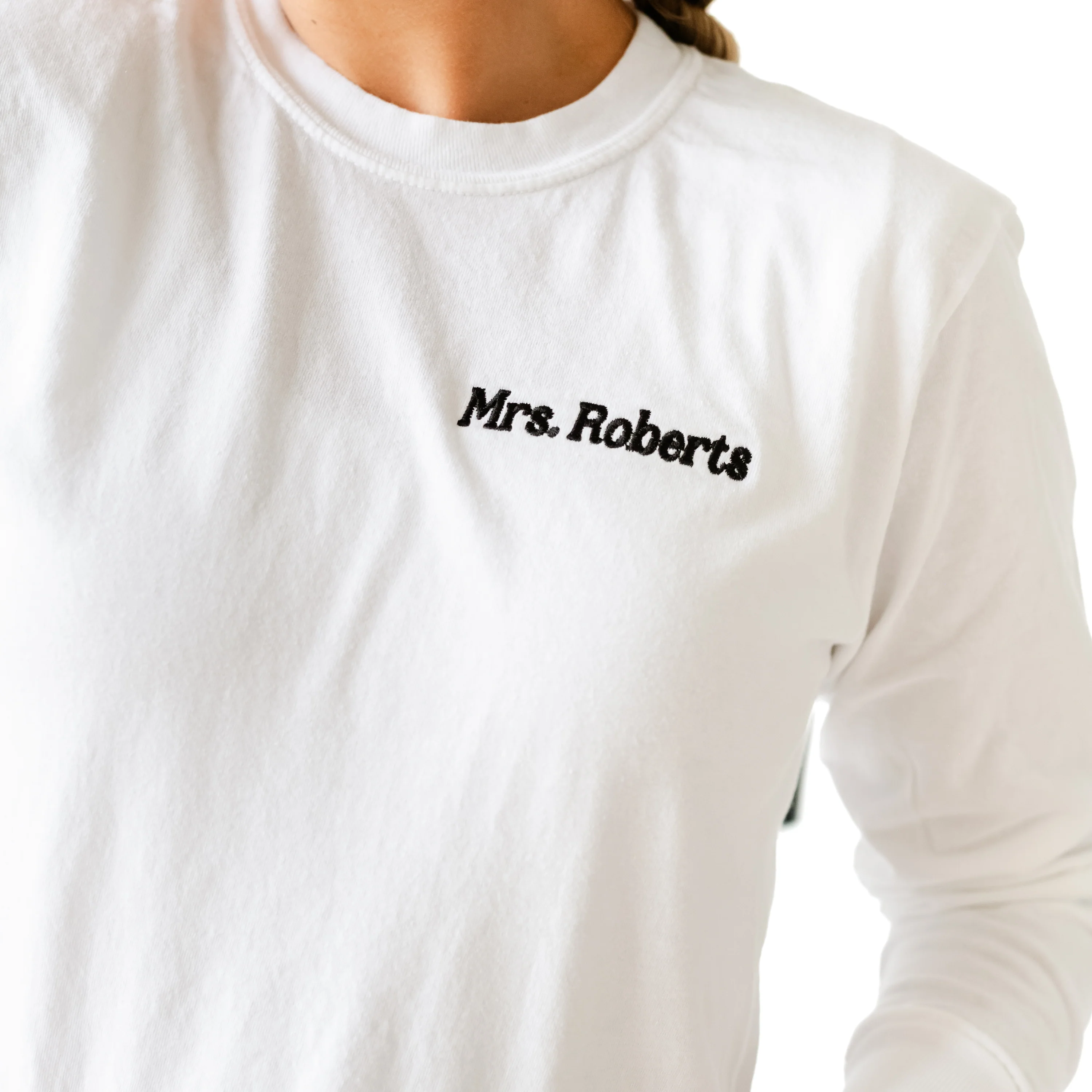 Custom Teacher Tee - Embroidered Long Sleeve Comfort Colors Tee - (Enter Your Custom Name) - Image 6