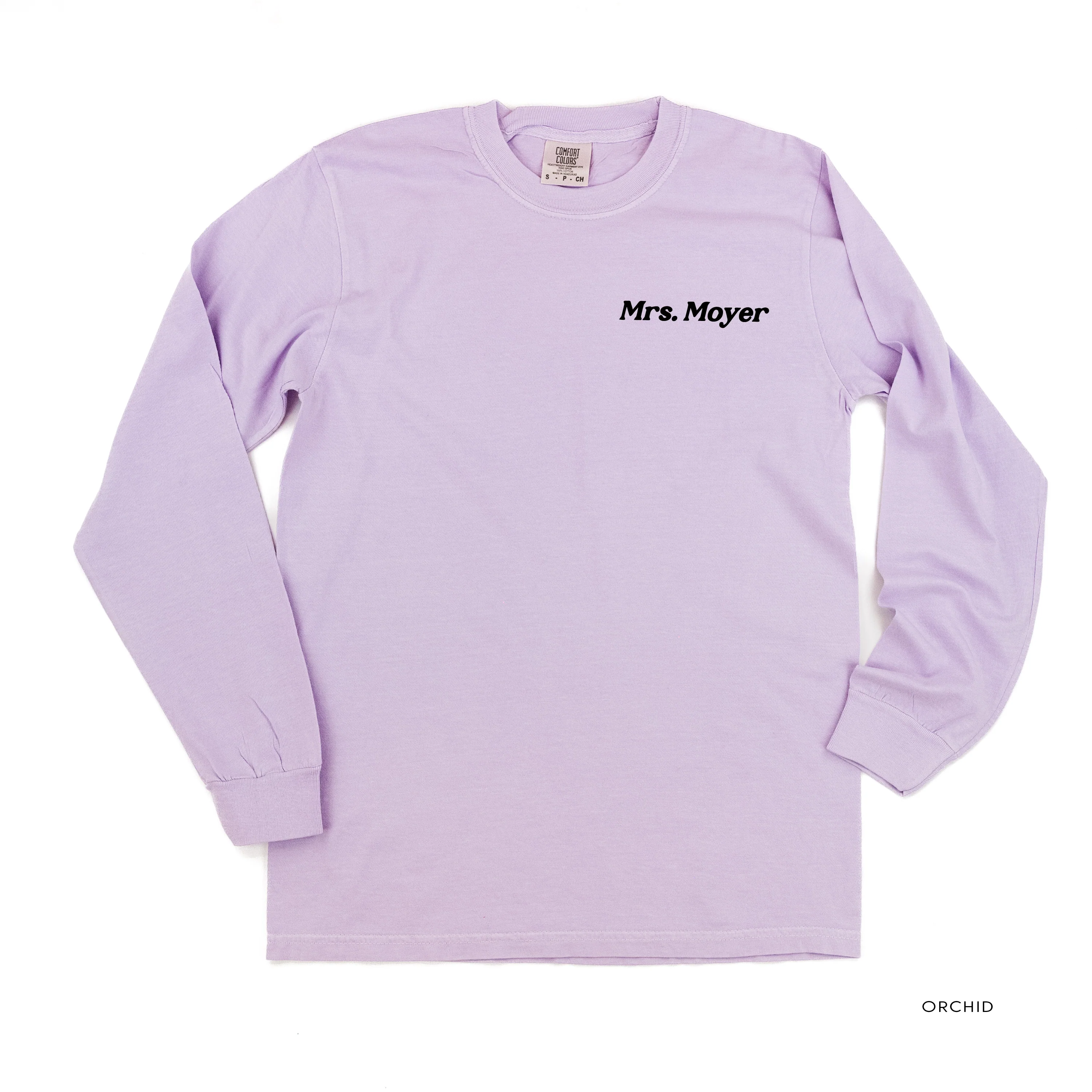 Custom Teacher Tee - Embroidered Long Sleeve Comfort Colors Tee - (Enter Your Custom Name) - Image 7