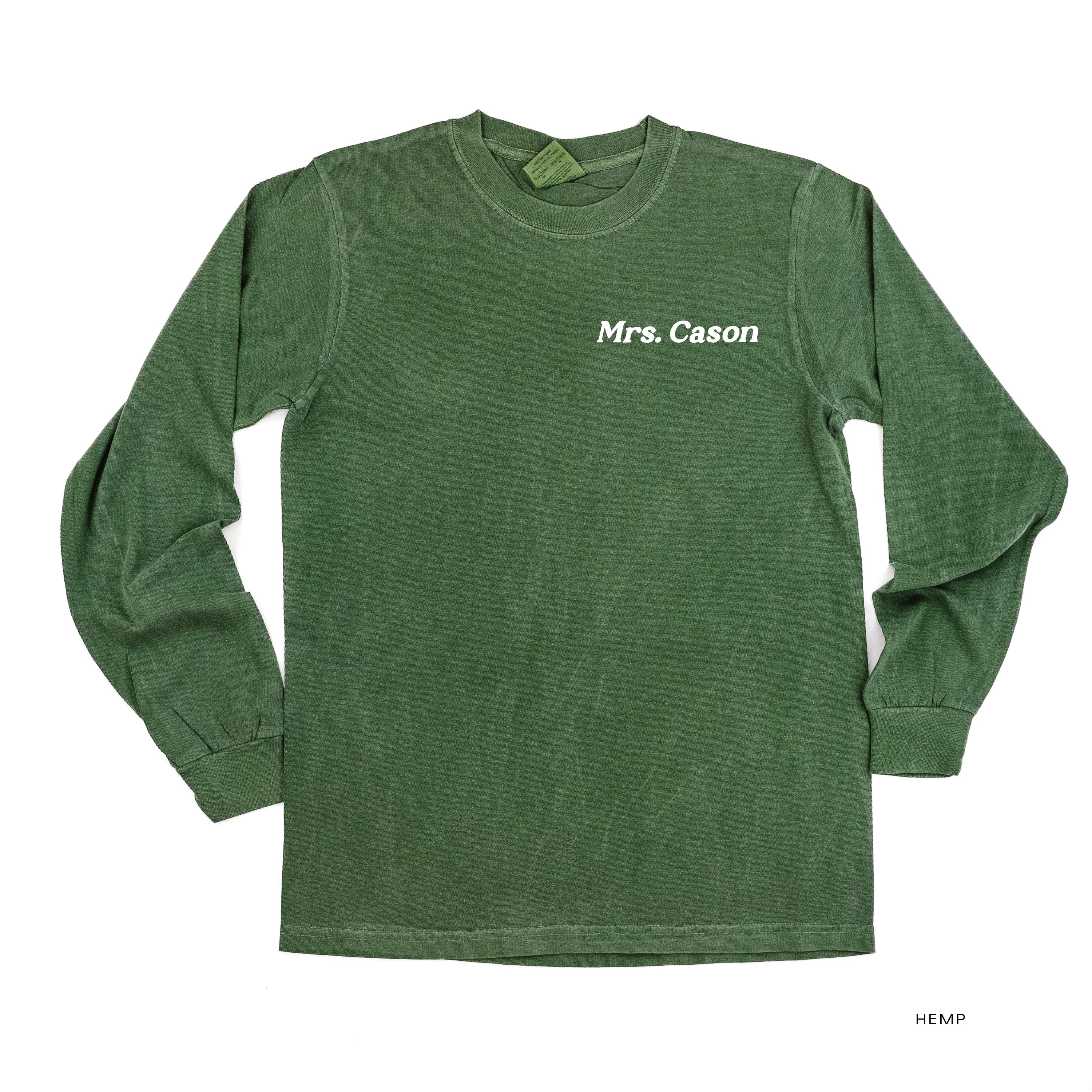 Custom Teacher Tee - Embroidered Long Sleeve Comfort Colors Tee - (Enter Your Custom Name) - Image 8