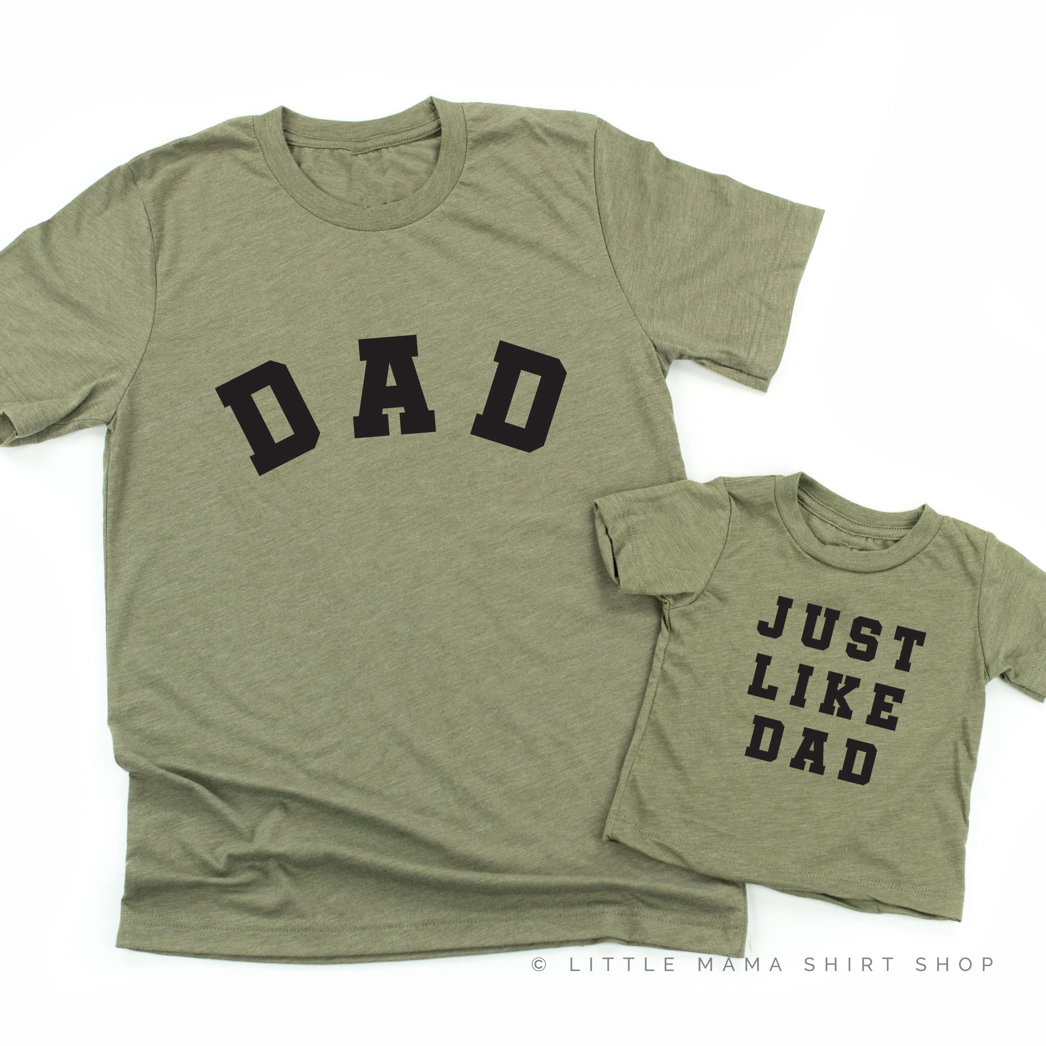 Dad - Arched Varsity / Just Like Dad - Set of 2 Tees