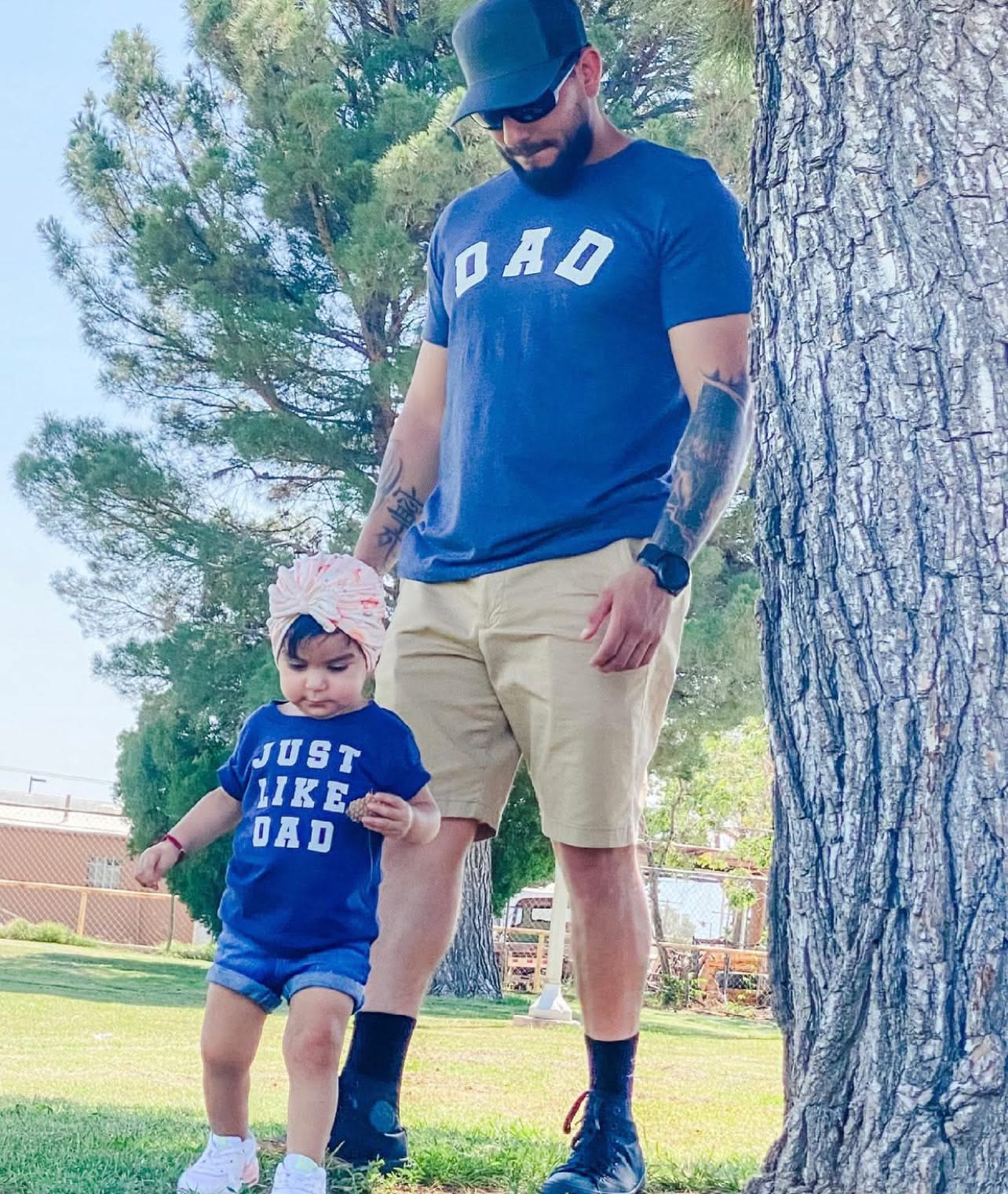 Dad - Arched Varsity / Just Like Dad - Set of 2 Tees - Image 7