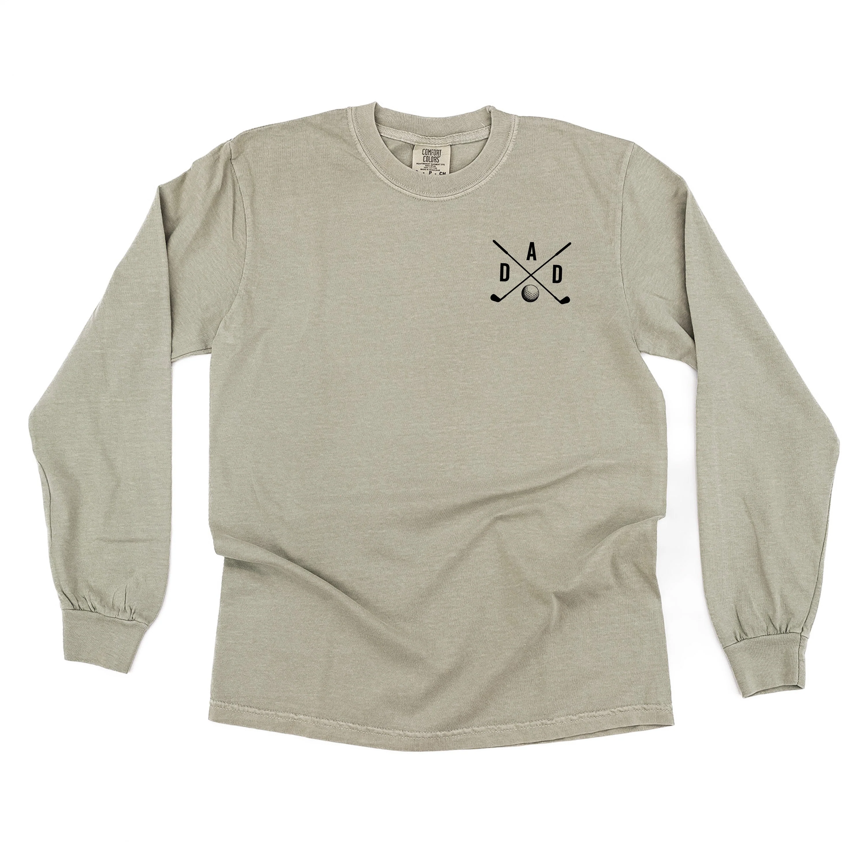 Dad - Gold Clubs (pocket) - Long Sleeve Comfort Colors Tee - Image 6