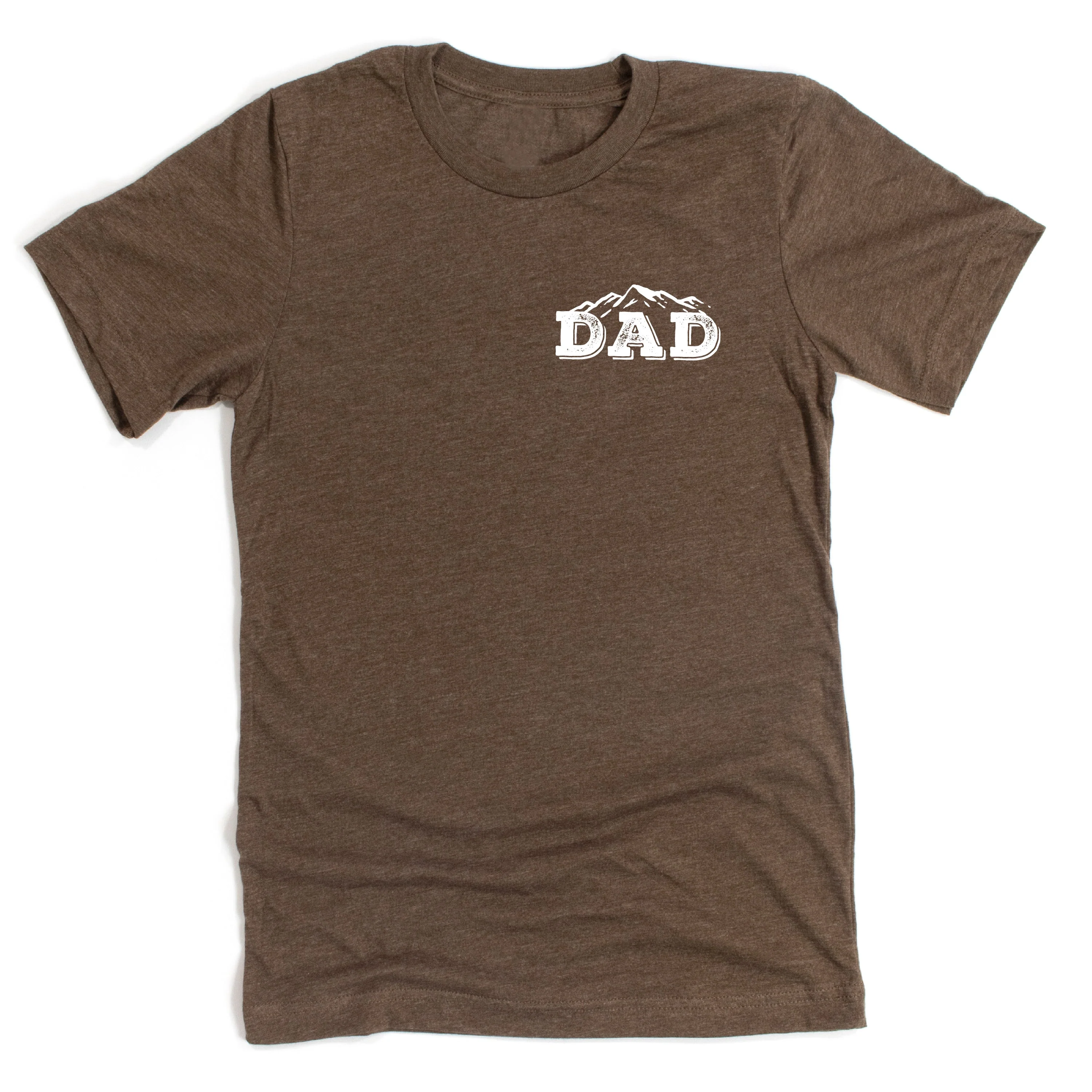 Dad w/ Mountains - Mountain Scene (pf&b) - Unisex Tee - Image 5