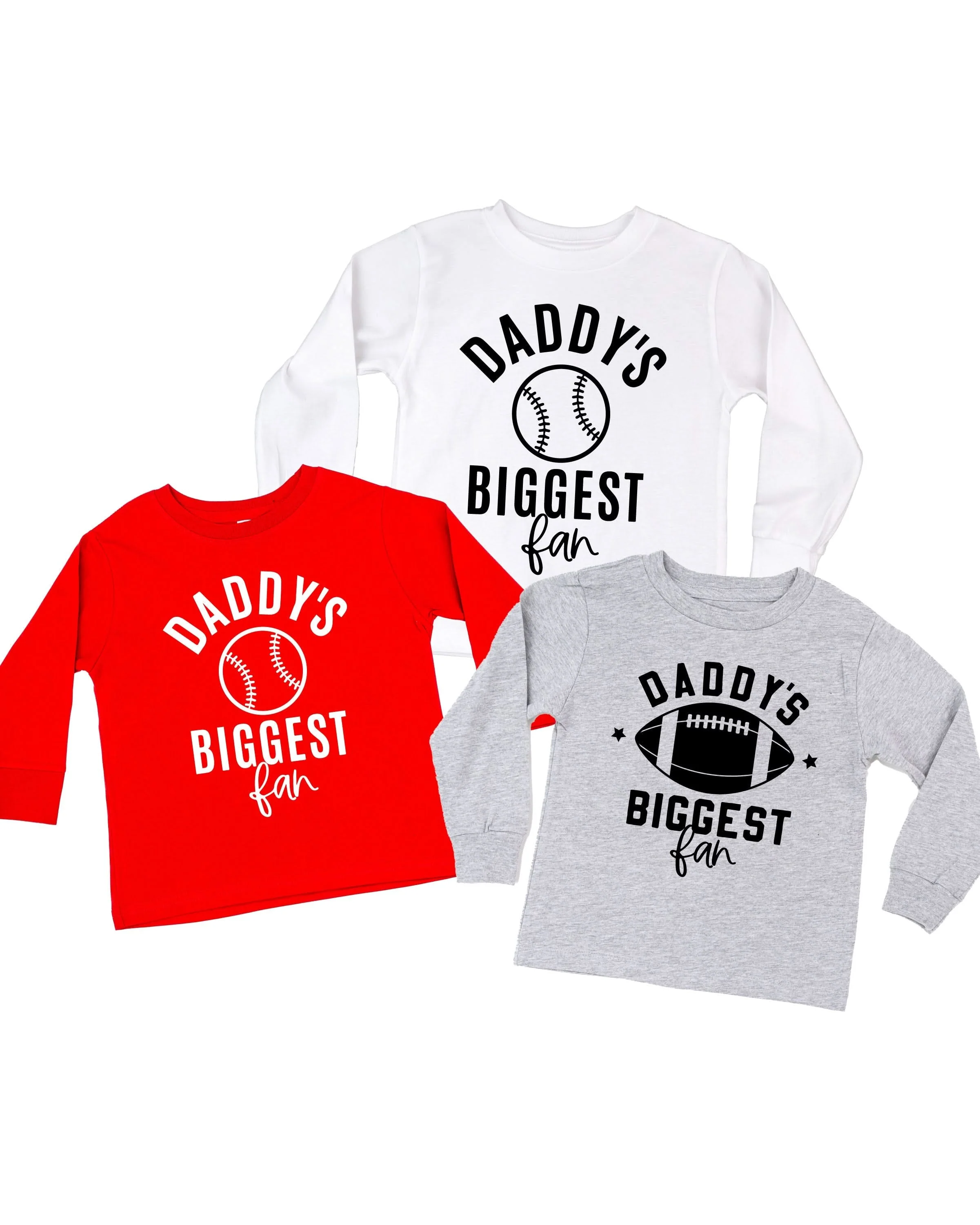 Daddy's Biggest Fan - (Choose your Sport) - Child Long Sleeve Tee - Image 3