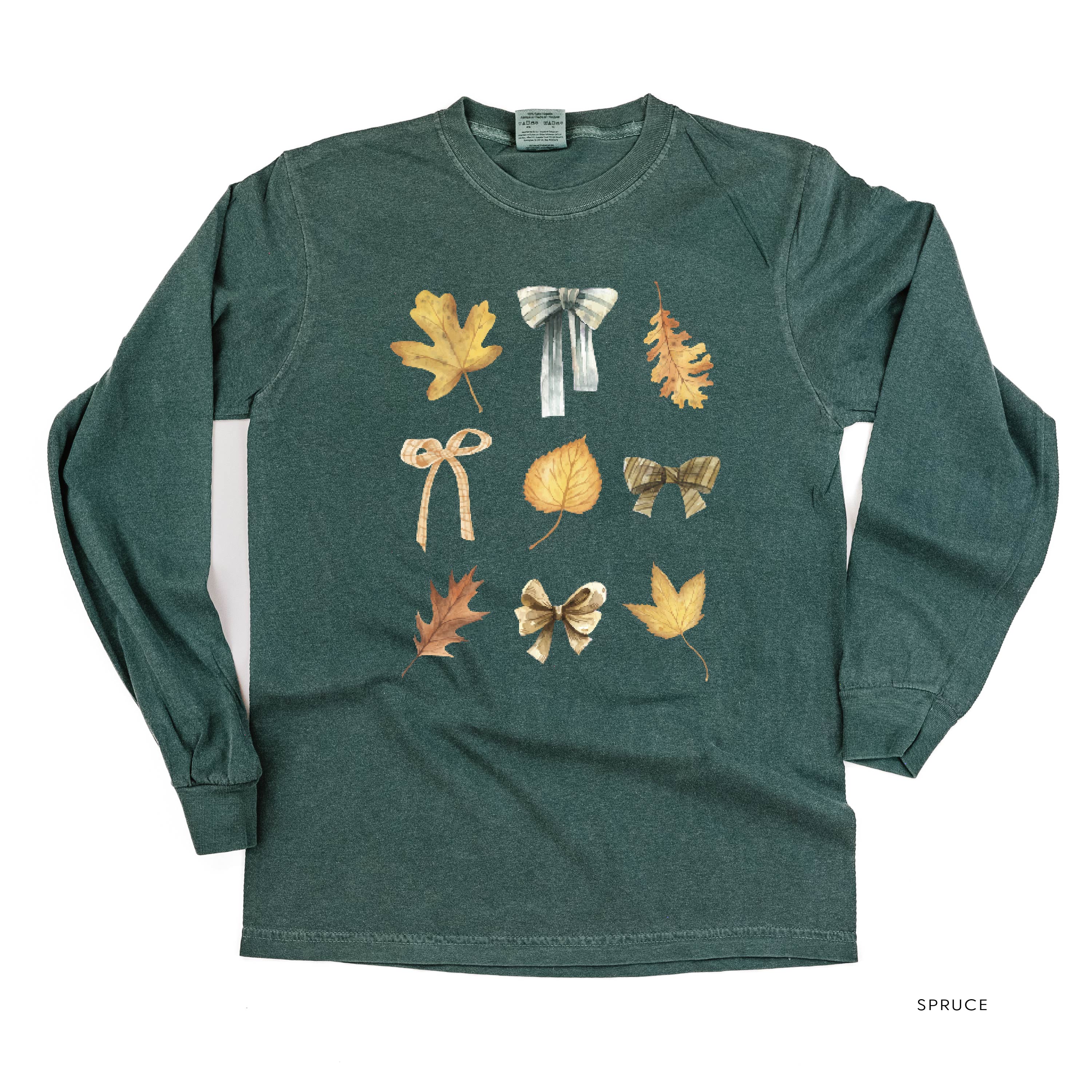 Dainty Bows and Leaves - Long Sleeve Comfort Colors Tee - Image 3