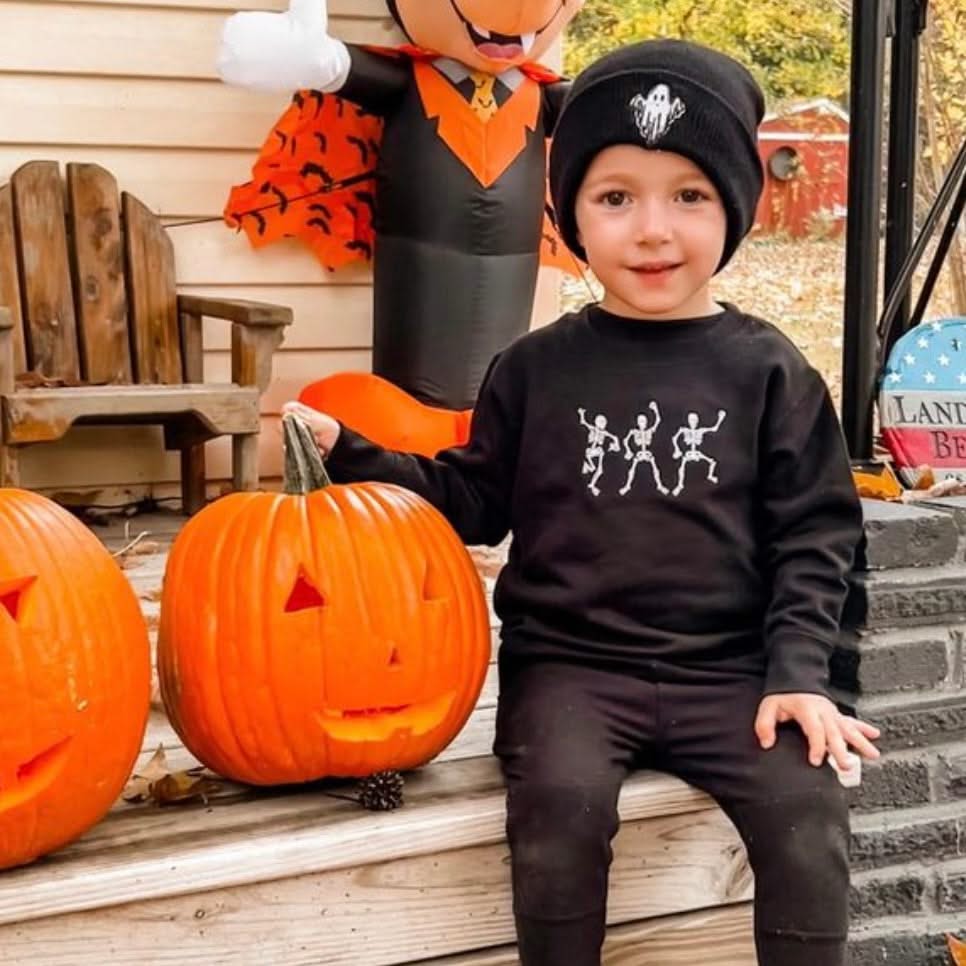 Dancing Skellies - Embroidered Child Sweater - Image 2