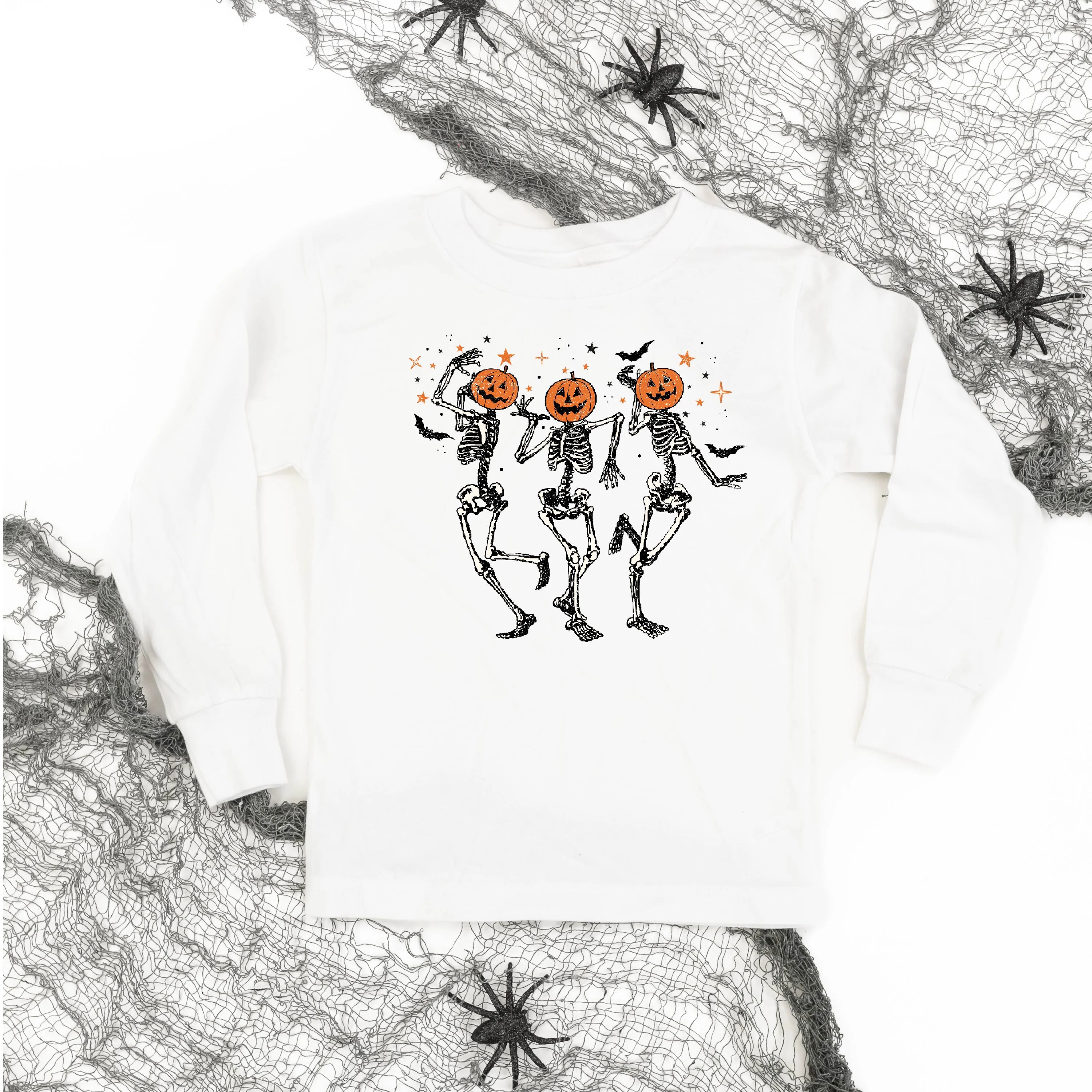 Pumpkin Head Dancing Skellies - Child Long Sleeve Tee - Image 2