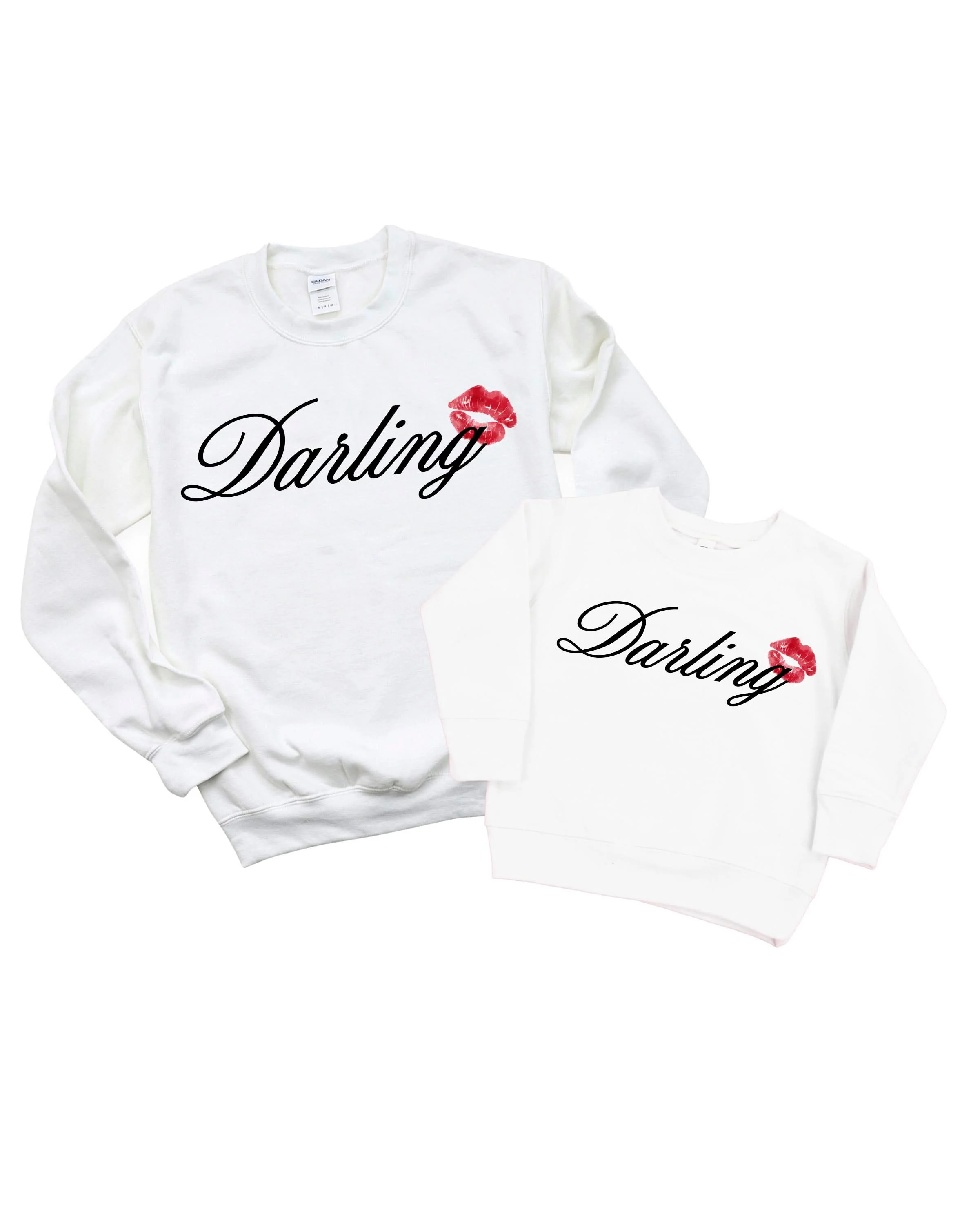 Kiss Me Darling Matching Crewneck Set – Adult & Child | Little Mama Shirt Shop - Image 3