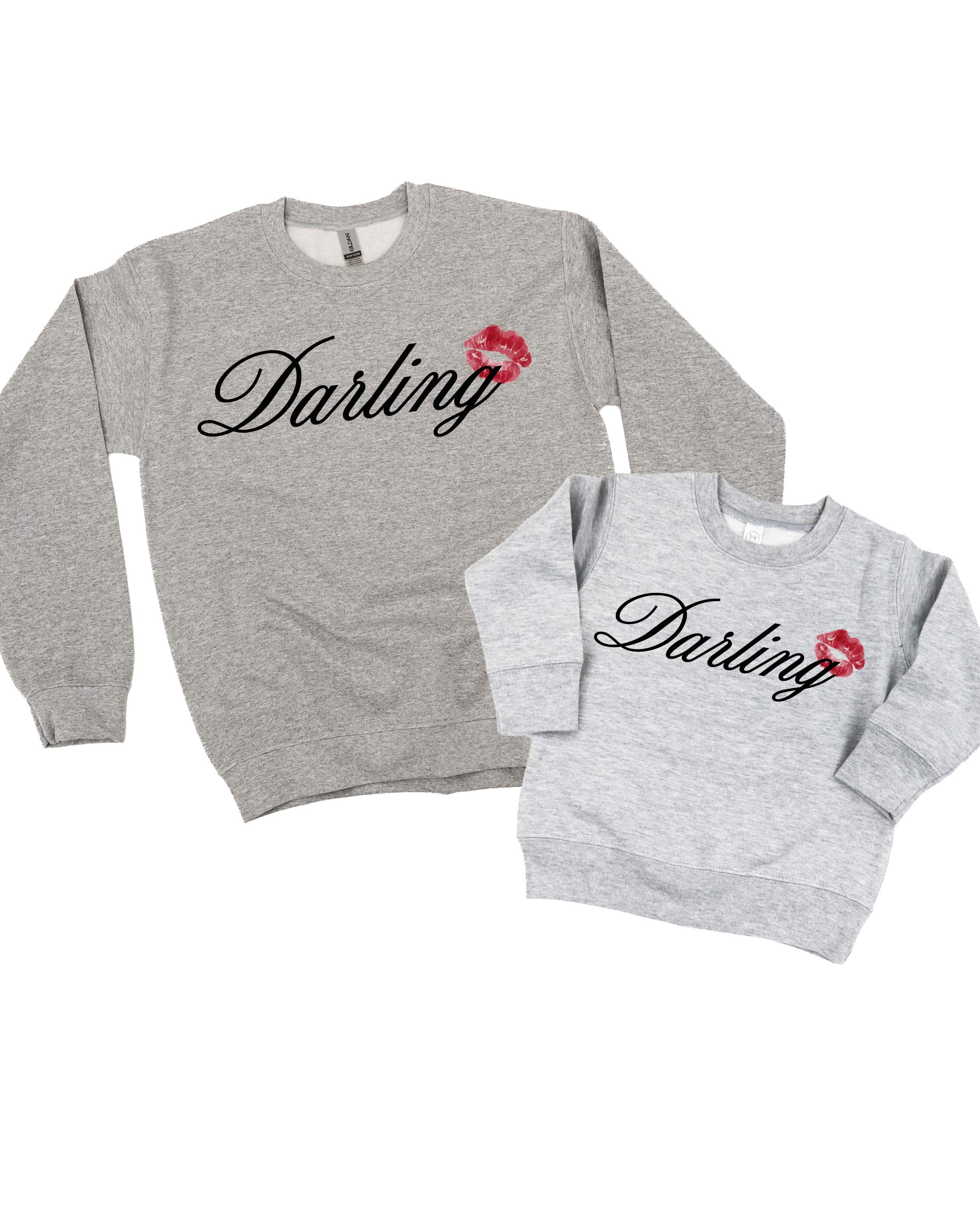 Kiss Me Darling Matching Crewneck Set – Adult & Child | Little Mama Shirt Shop - Image 4