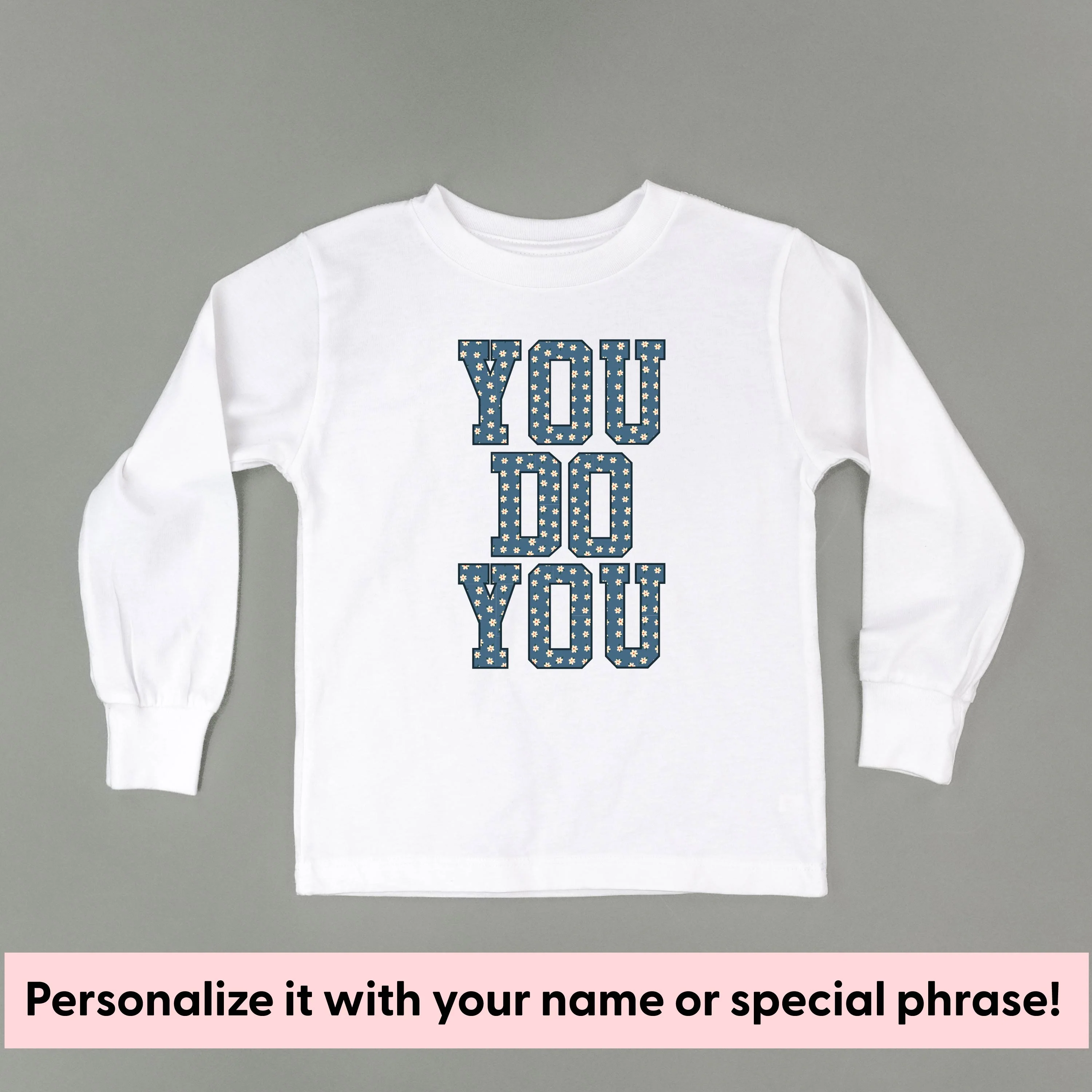 Denim Daisies - Semi-Custom - Child LONG SLEEVE Tee - Image 3