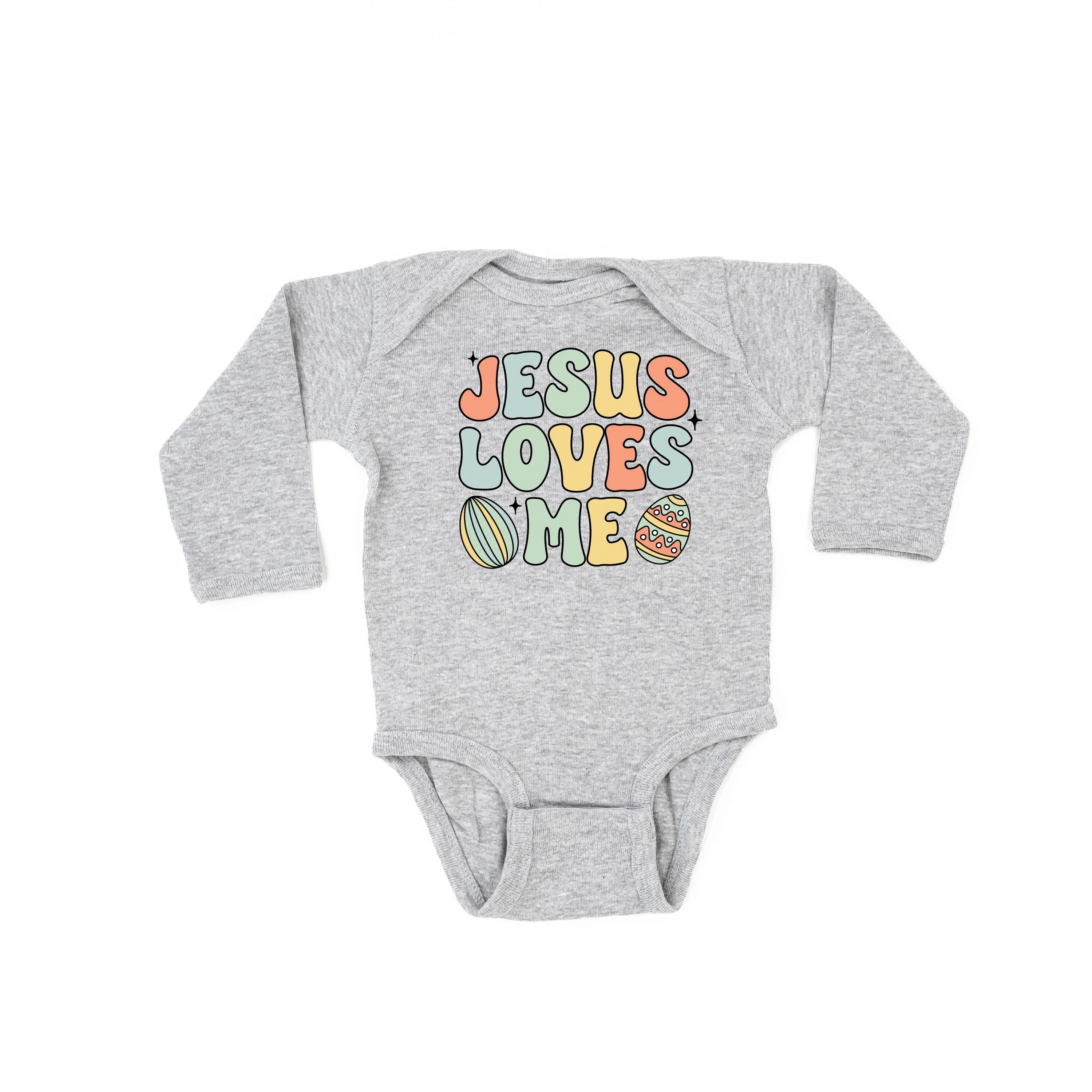 Easter Eggs Jesus Loves Me - Boy Version - Child Long Sleeve Tee - Image 3