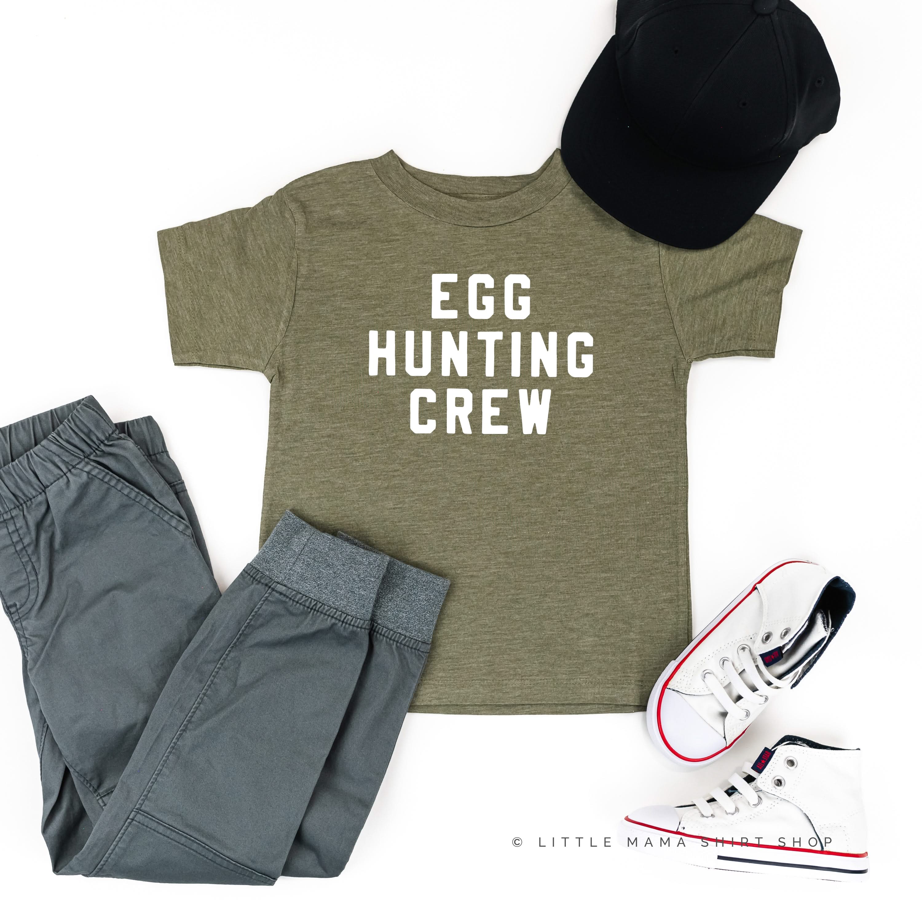 Block Font - Egg Hunting Crew - Child Tee - Image 8