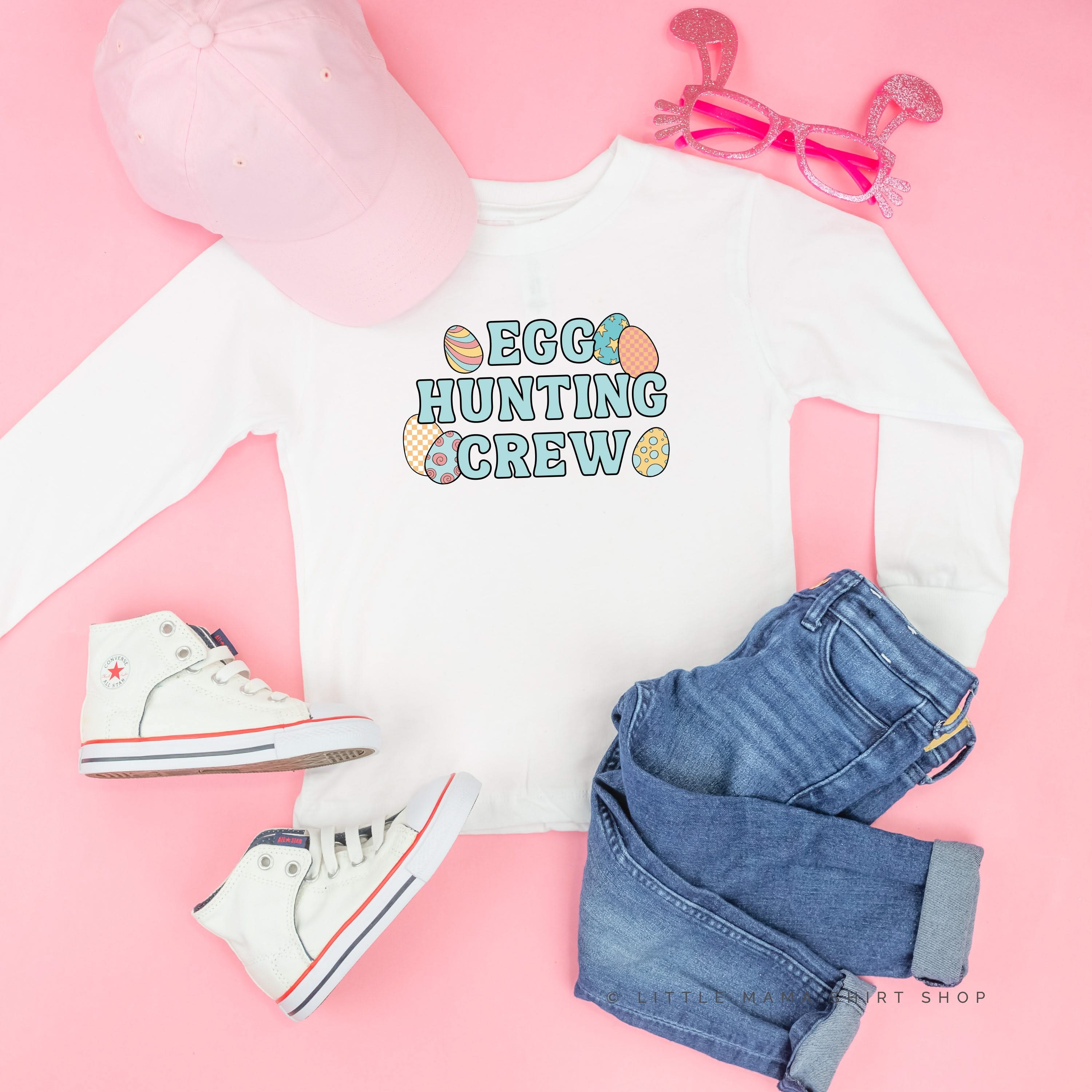 Egg Hunting Crew - Groovy w/ Eggs - Child Long Sleeve Tee - Image 3