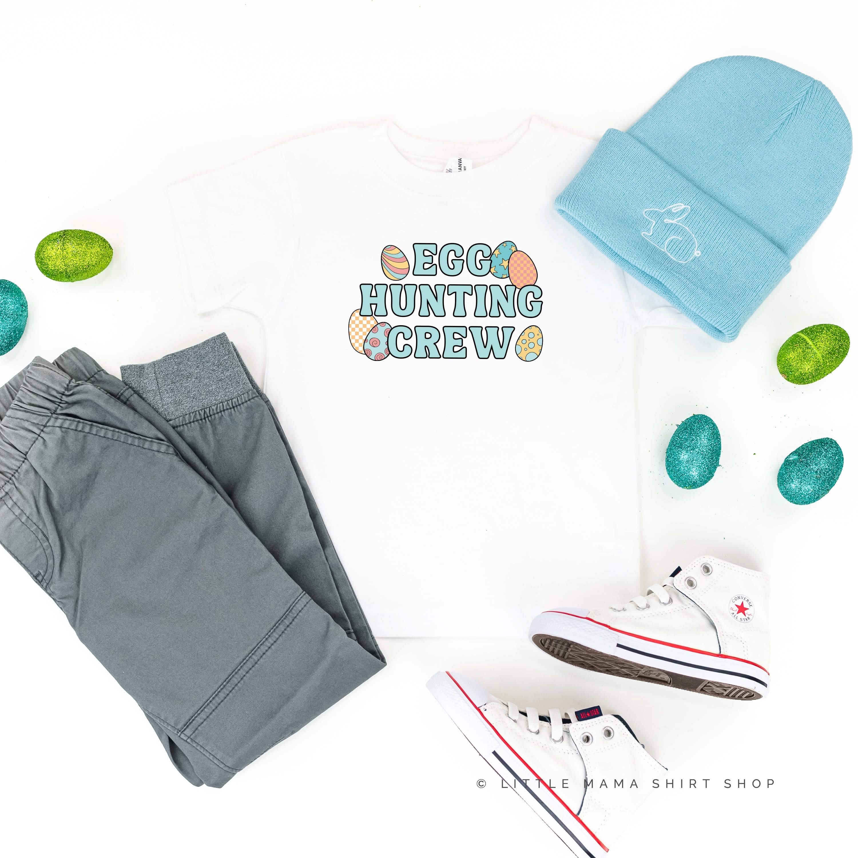 Egg Hunting Crew - Groovy w/ Eggs - Child Tee - Image 8