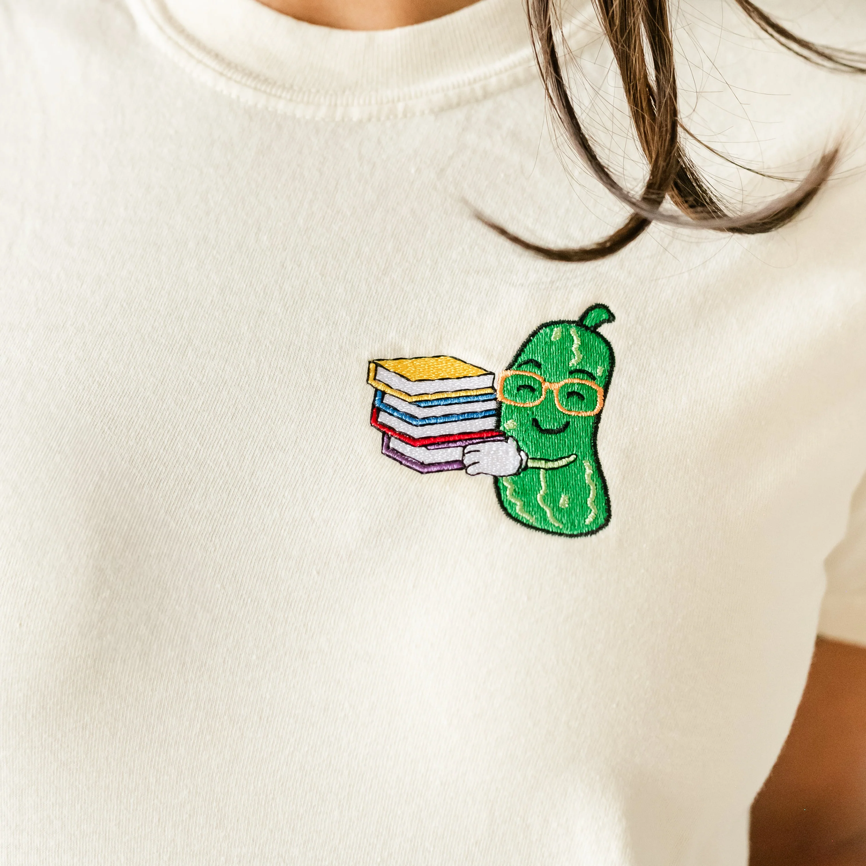 Embroidered Comfort Colors Tee - Back To School Pickle - Image 2