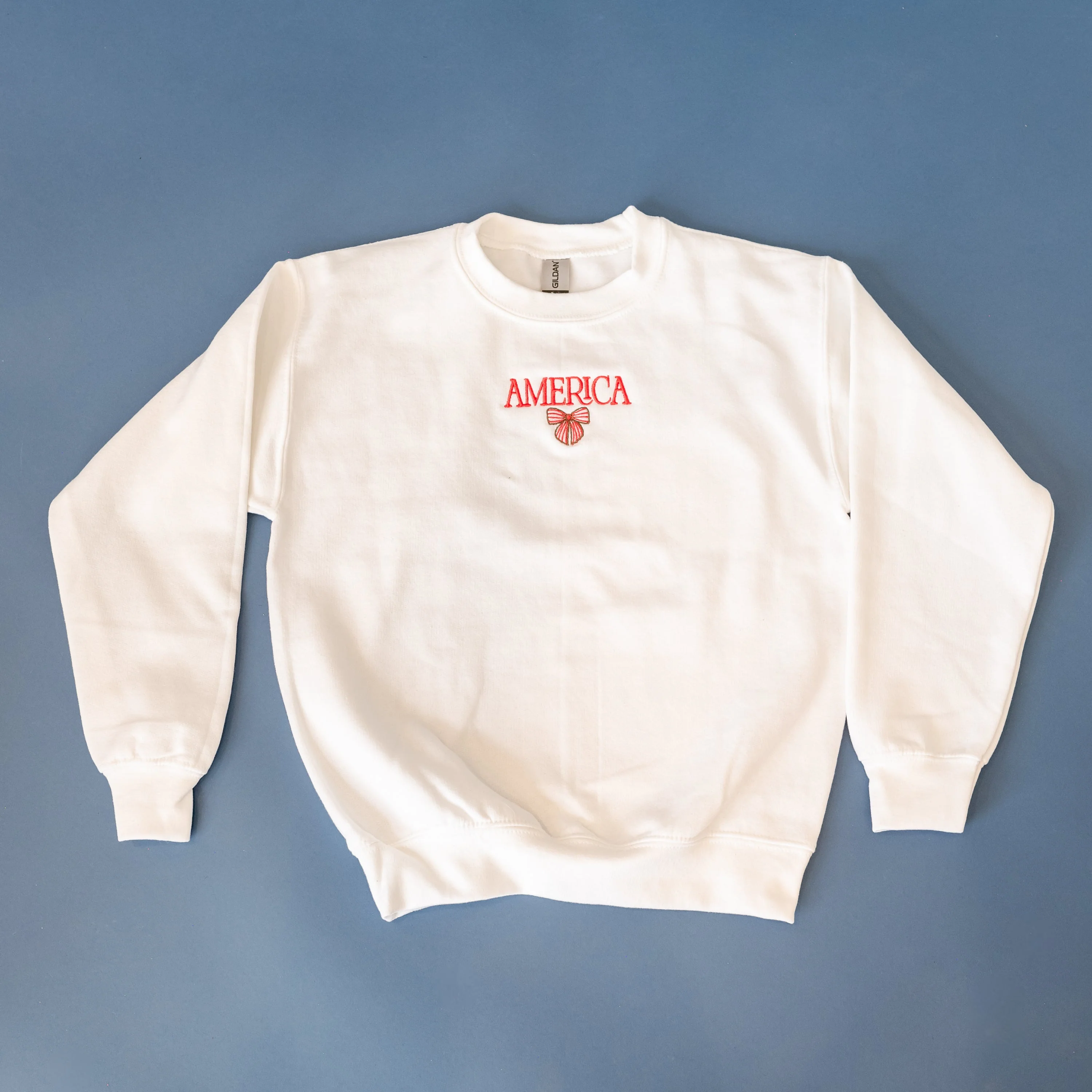 Embroidered BASIC Fleece - Girly America w/ Bow (center) - Image 2