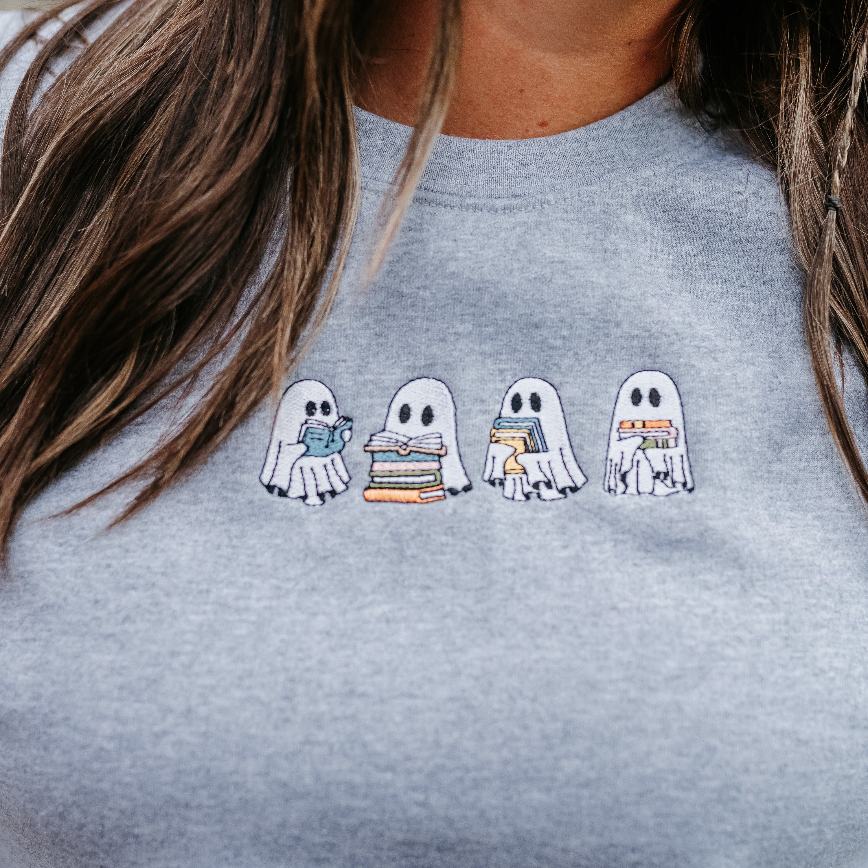 Reading Ghosts - Embroidered Basic Fleece