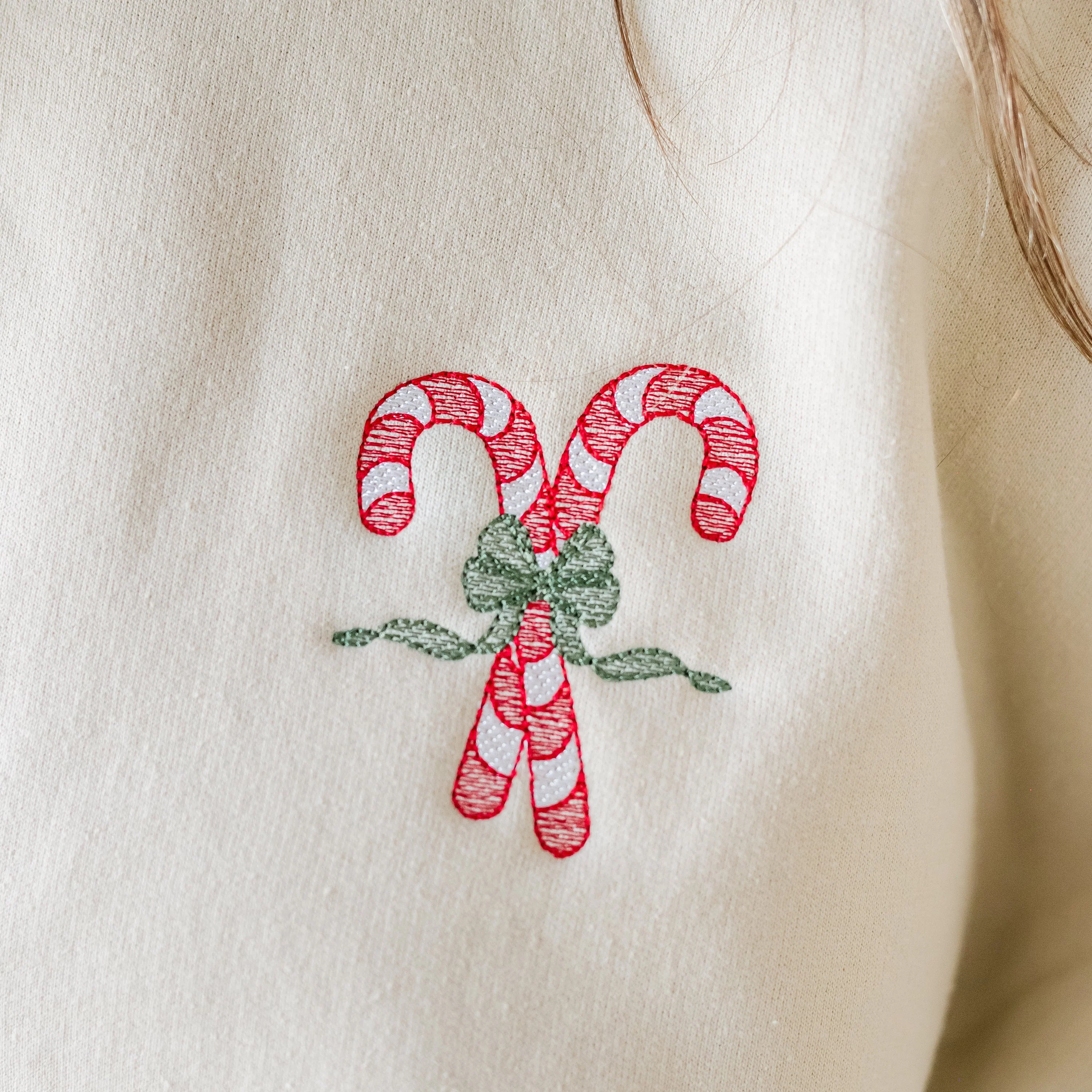 Candy Cane - Embroidered Basic Fleece - Image 2