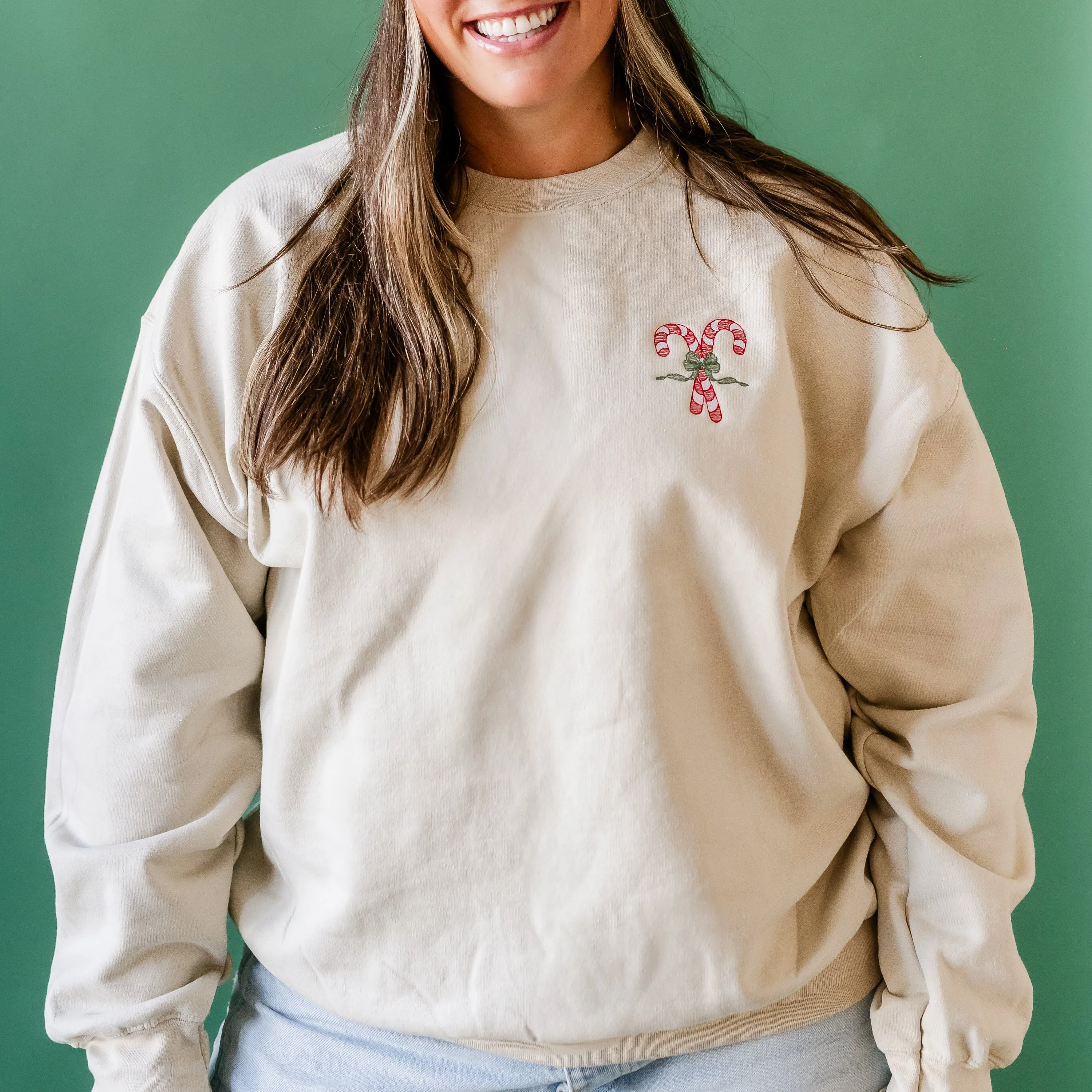 Candy Cane - Embroidered Basic Fleece - Image 3