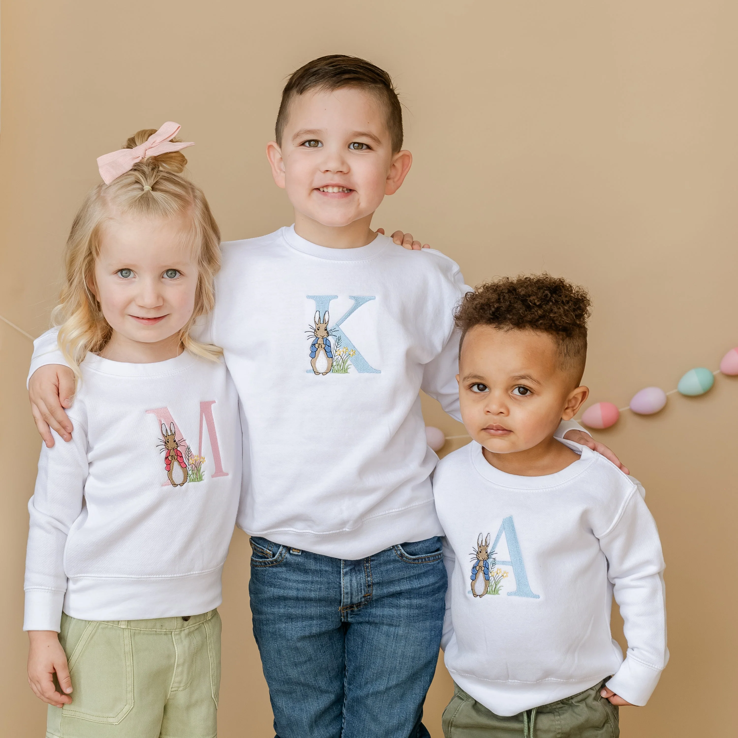 Embroidered Child Sweater - Hoppy Initials