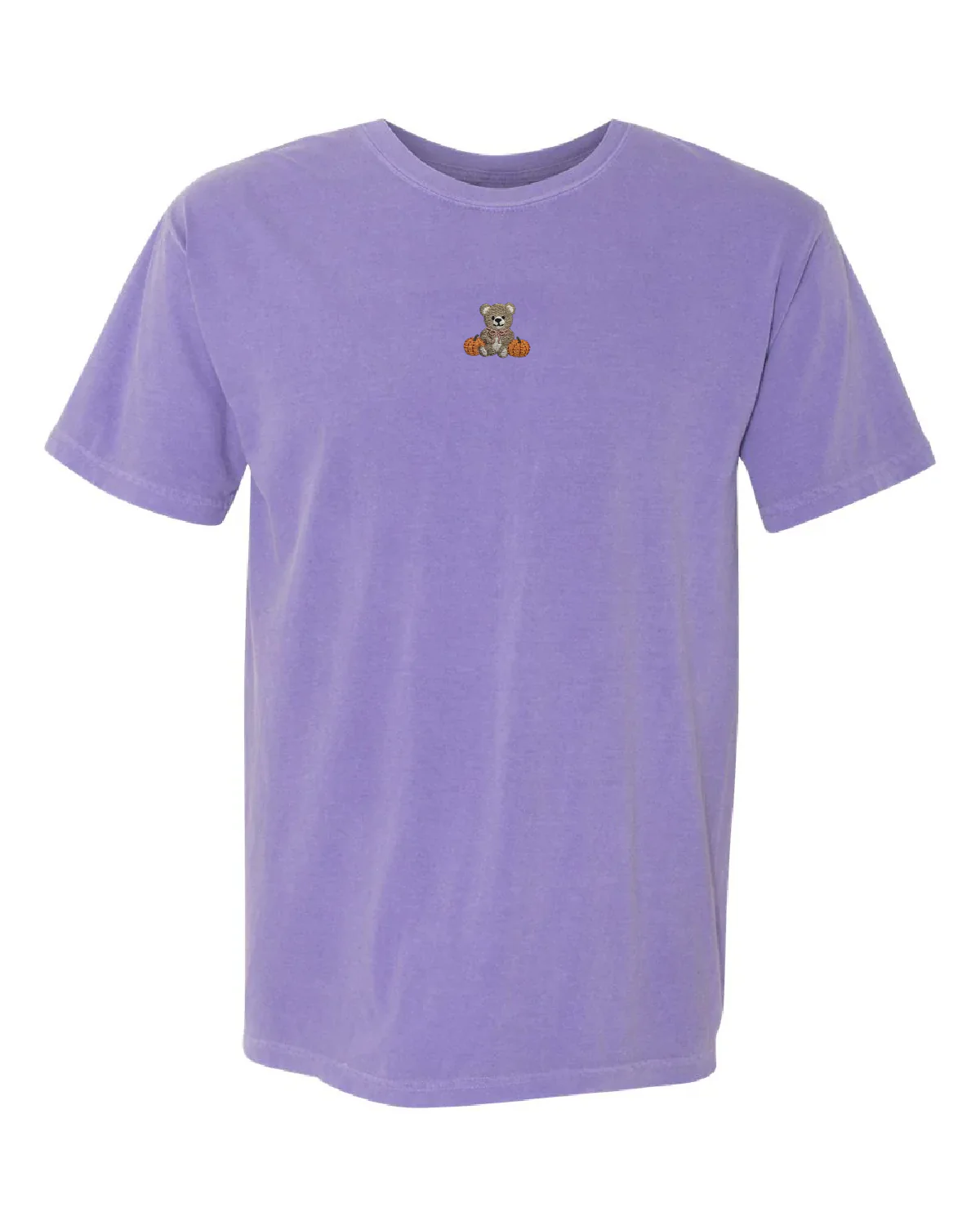 Embroidered Comfort Colors Tee - Fall Teddy Bear (center) - Image 2