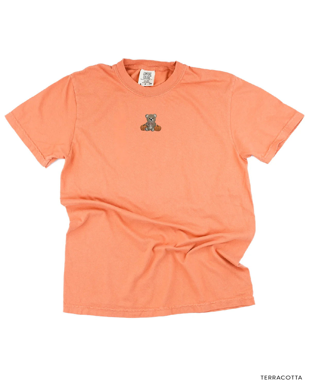 Embroidered Comfort Colors Tee - Fall Teddy Bear (center) - Image 3