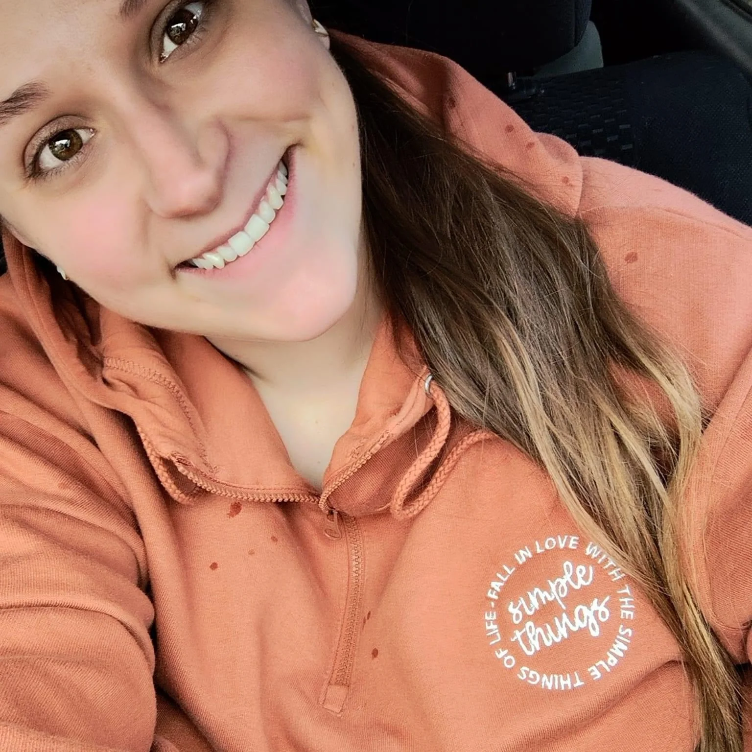 Embroidered Copper Quarter Zip Fleece - Fall in Love with the Simple Things - Leaves (pocket&sd) - Image 6