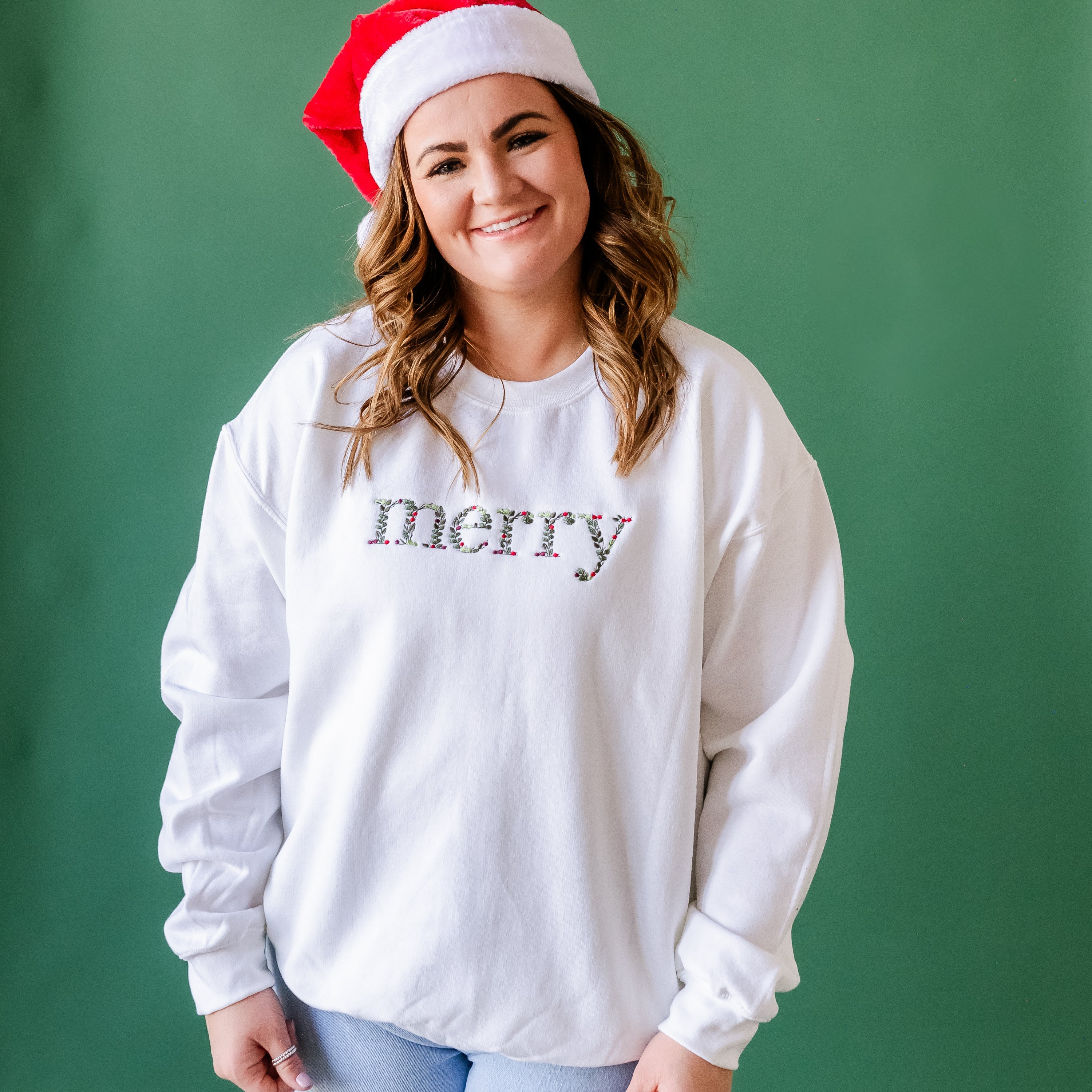 Floral Merry - Embroidered Basic Fleece