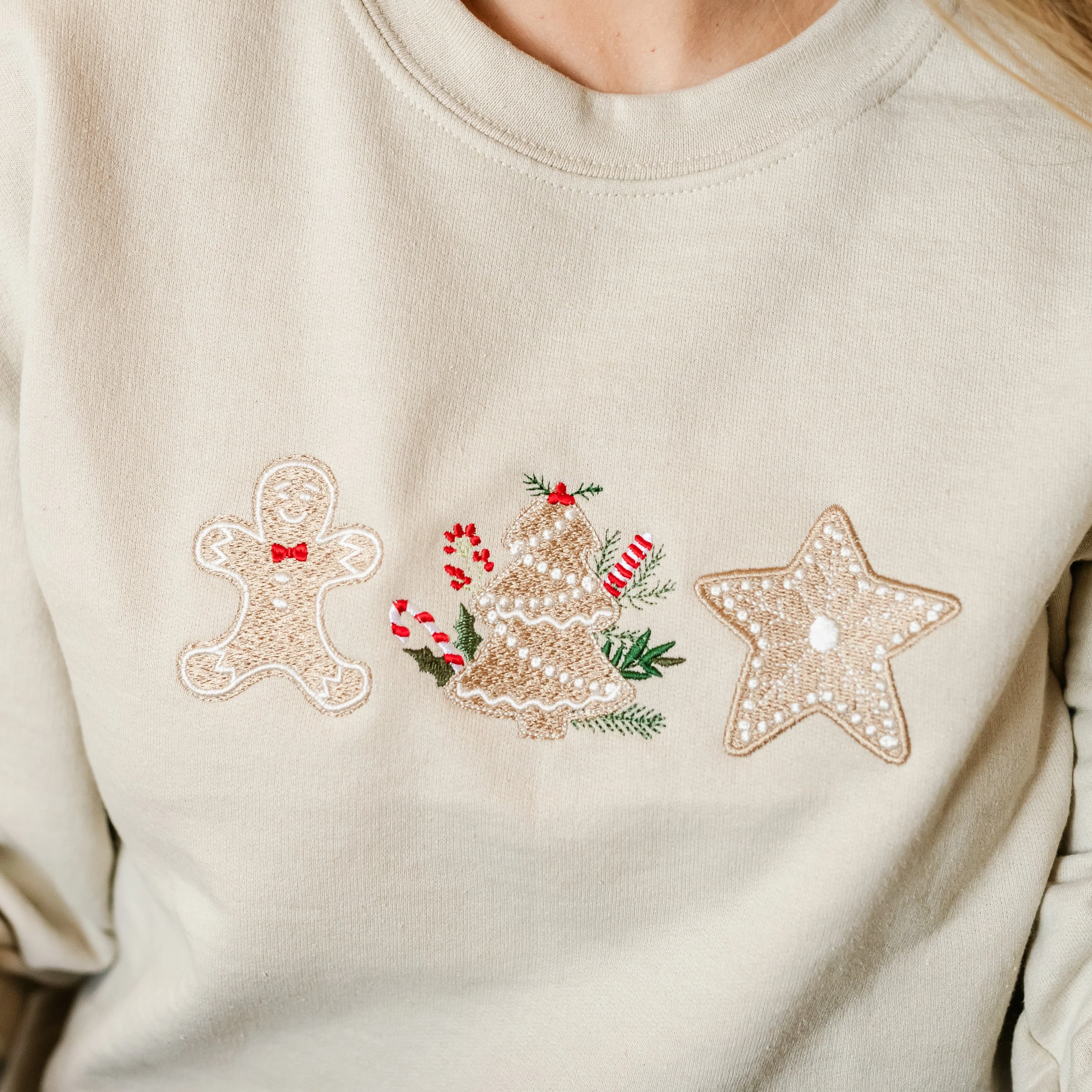 Gingerbread Cookies - Embroidered Basic Fleece - Image 2