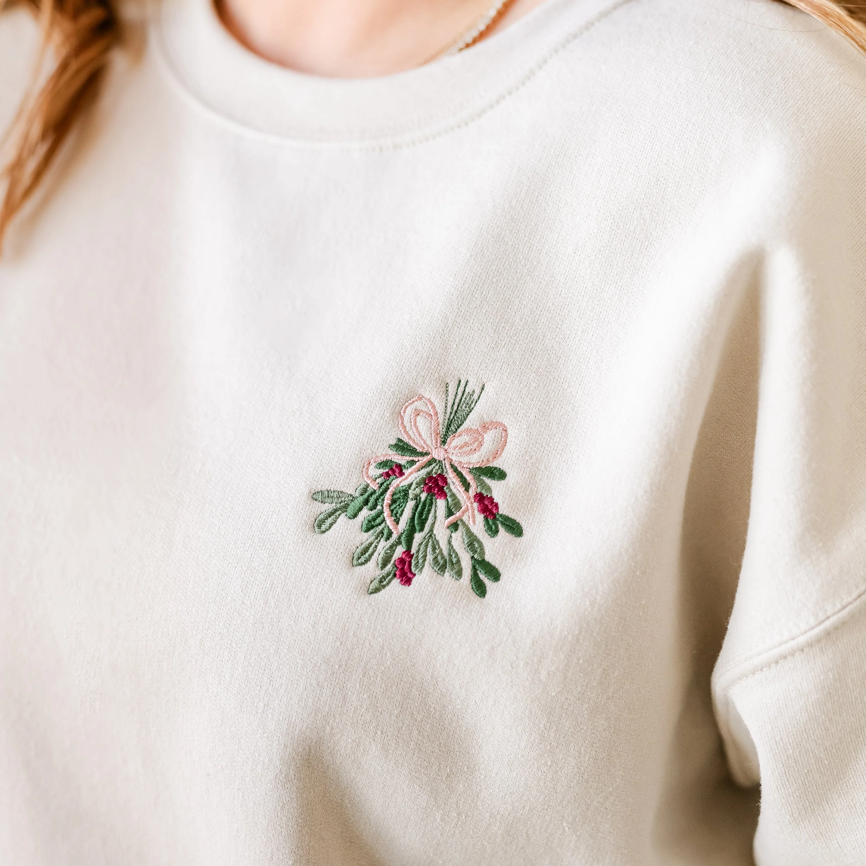 Mistletoe - Embroidered Basic Fleece - Image 2