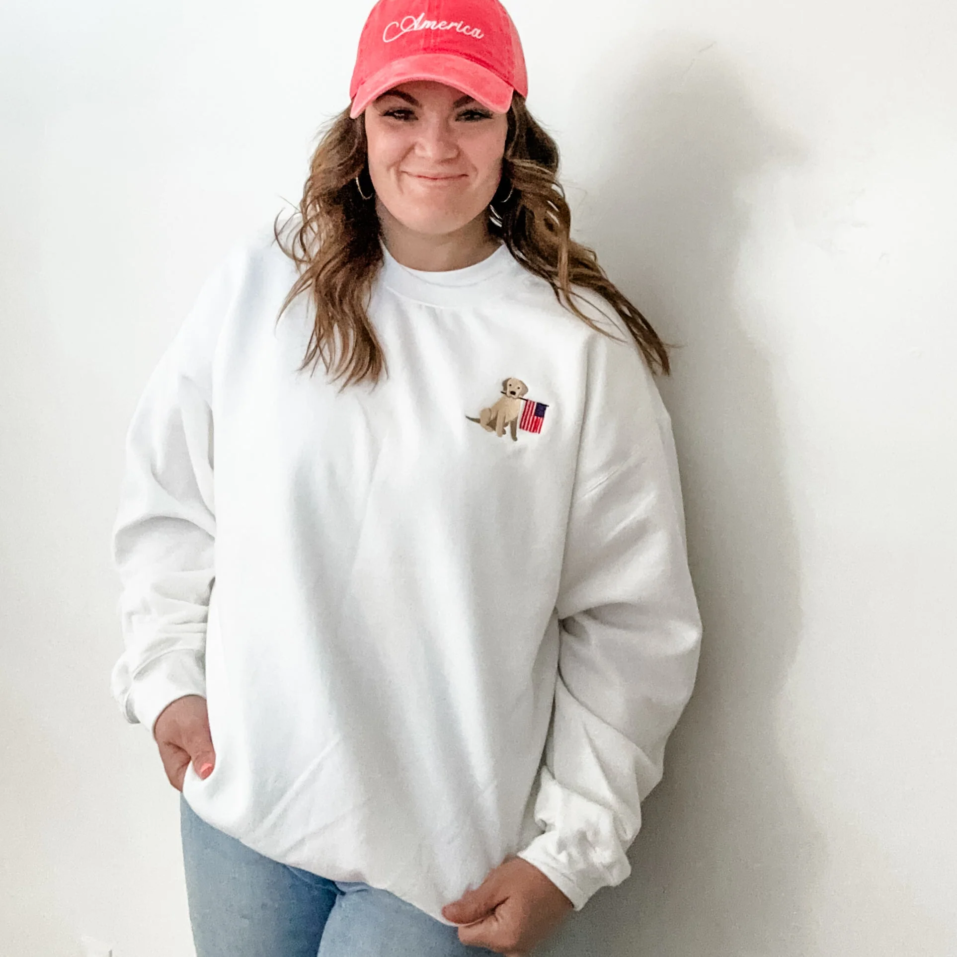 Embroidered BASIC Fleece - Patriotic Pup (pocket) - Image 2