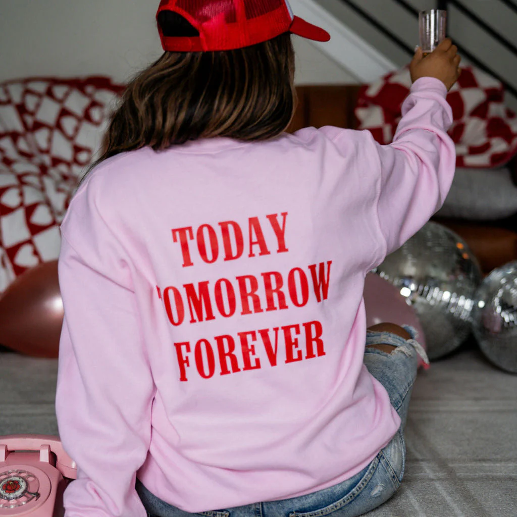 Embroidered/Printed - Cherries w/ Today Tomorrow Forever - Basic Fleece
