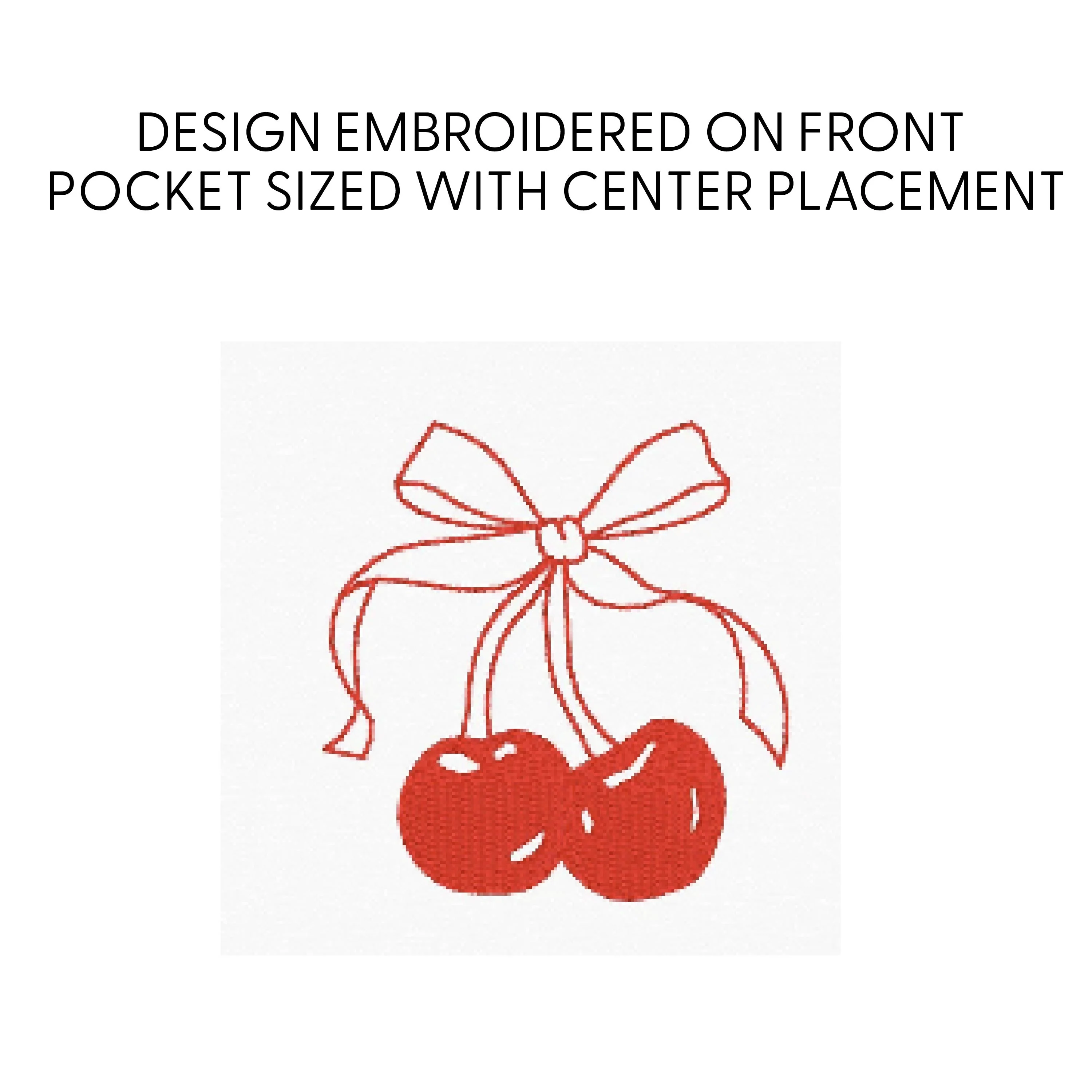 Embroidered/Printed - Cherries w/ Today Tomorrow Forever - Basic Fleece - Image 5