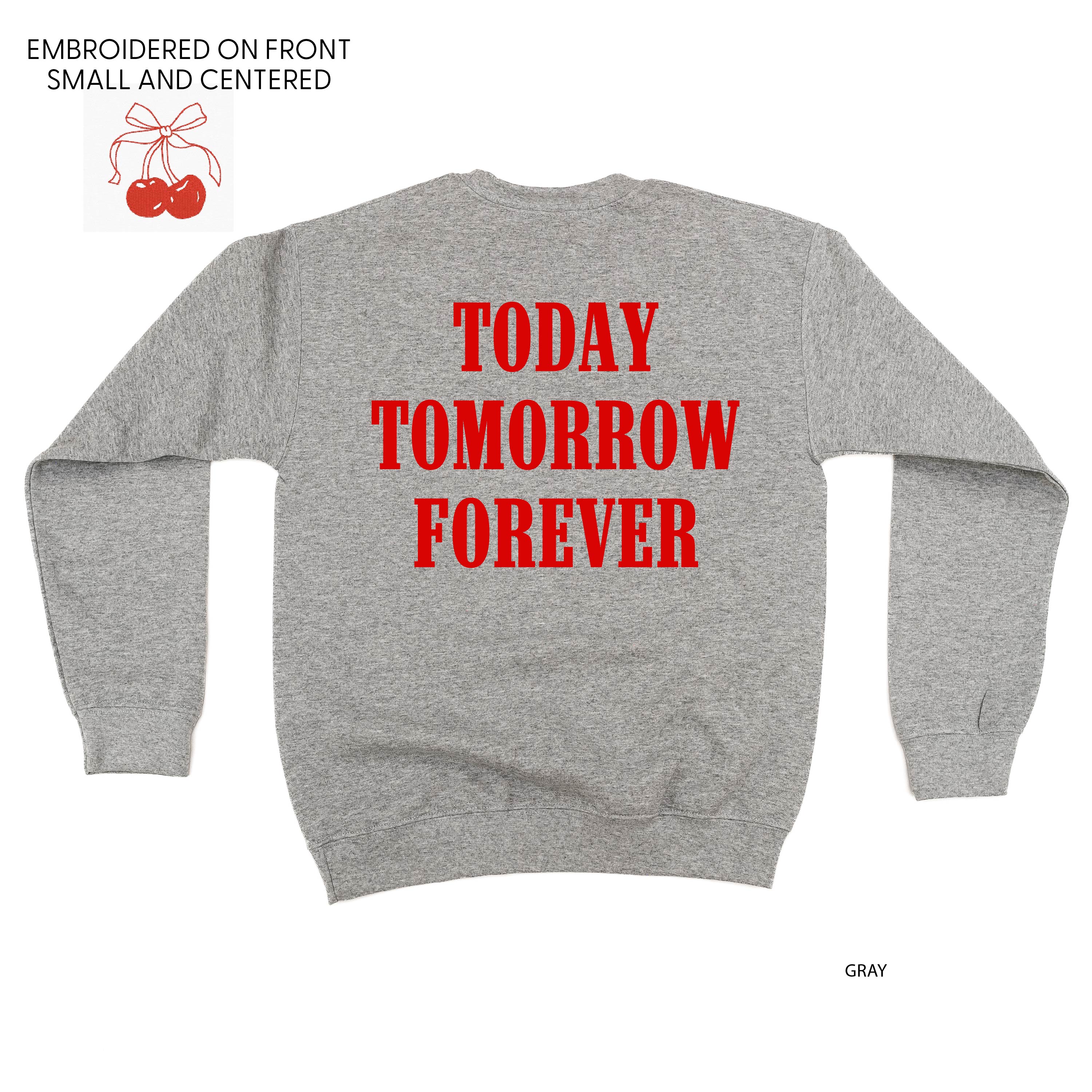 Embroidered/Printed - Cherries w/ Today Tomorrow Forever - Basic Fleece - Image 6