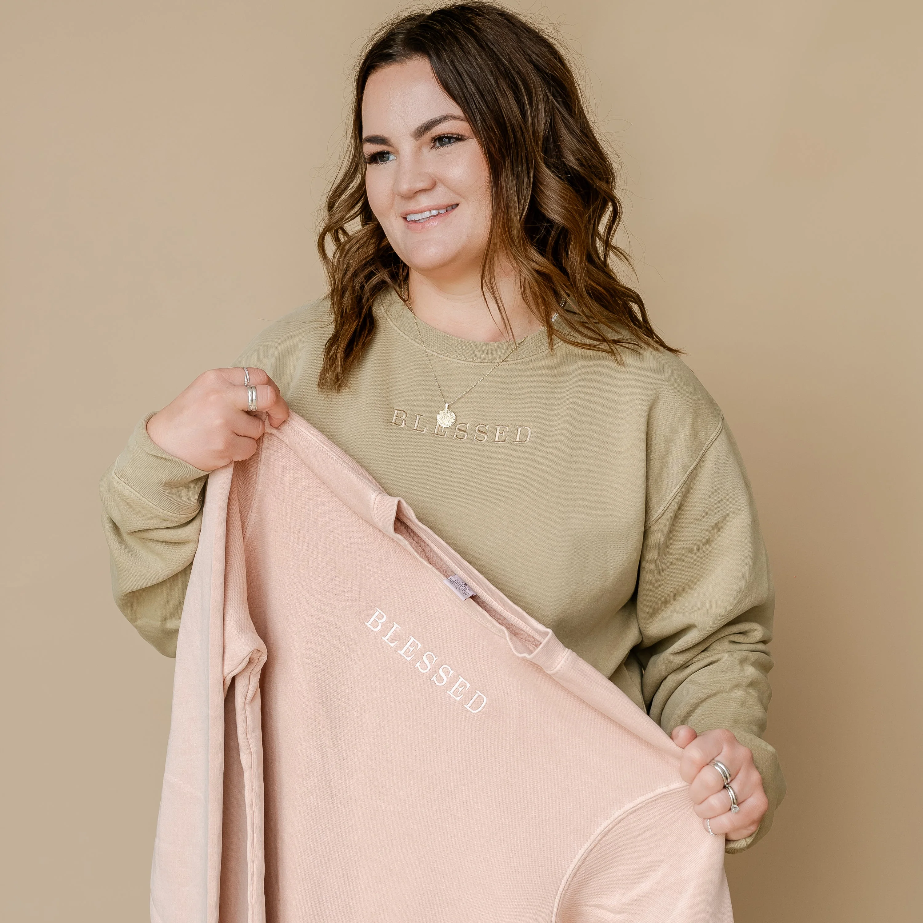 Embroidered Pigment Crewneck - Blessed - Image 2