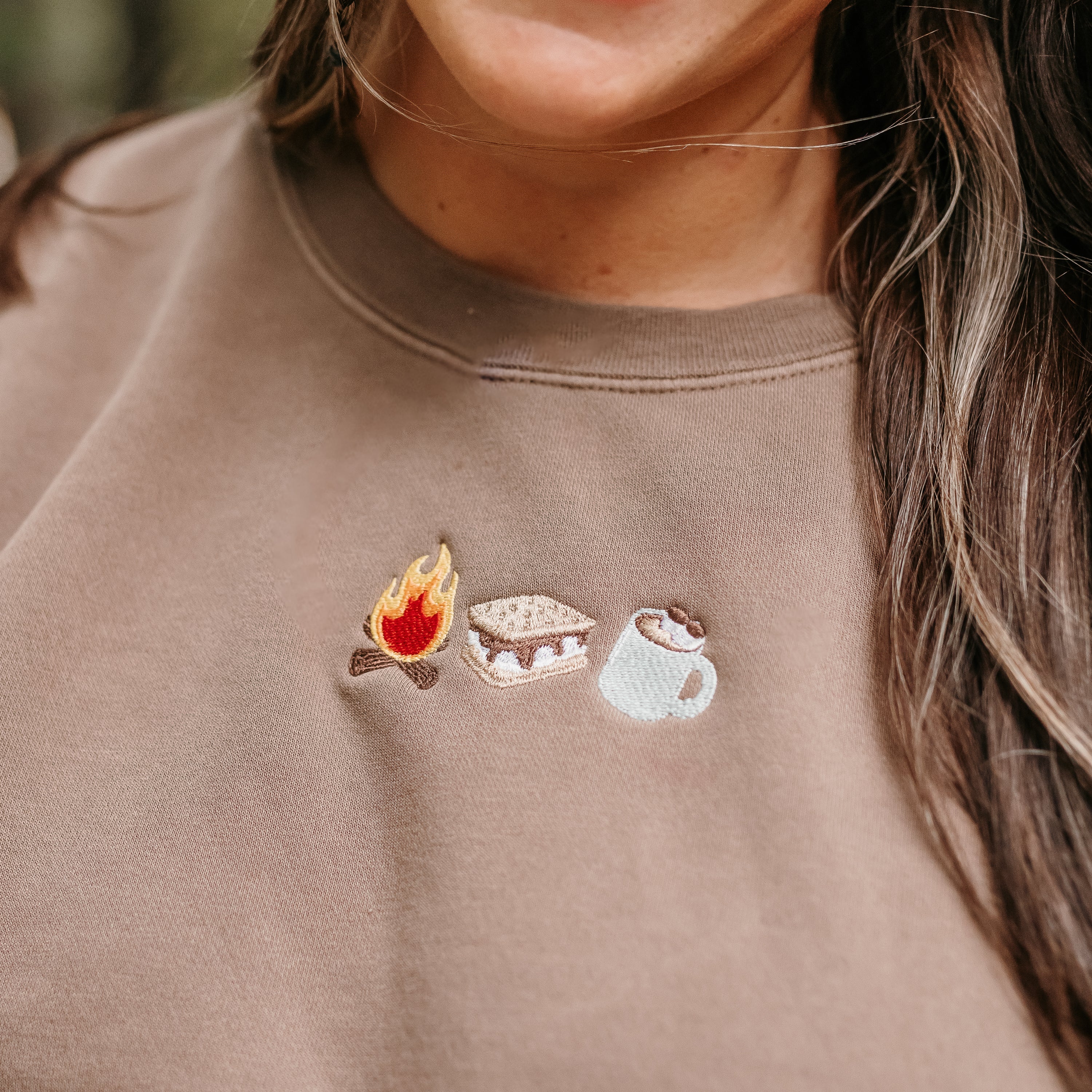 Embroidered PIGMENT Crewneck - Cozy Campfire Trio - Image 2