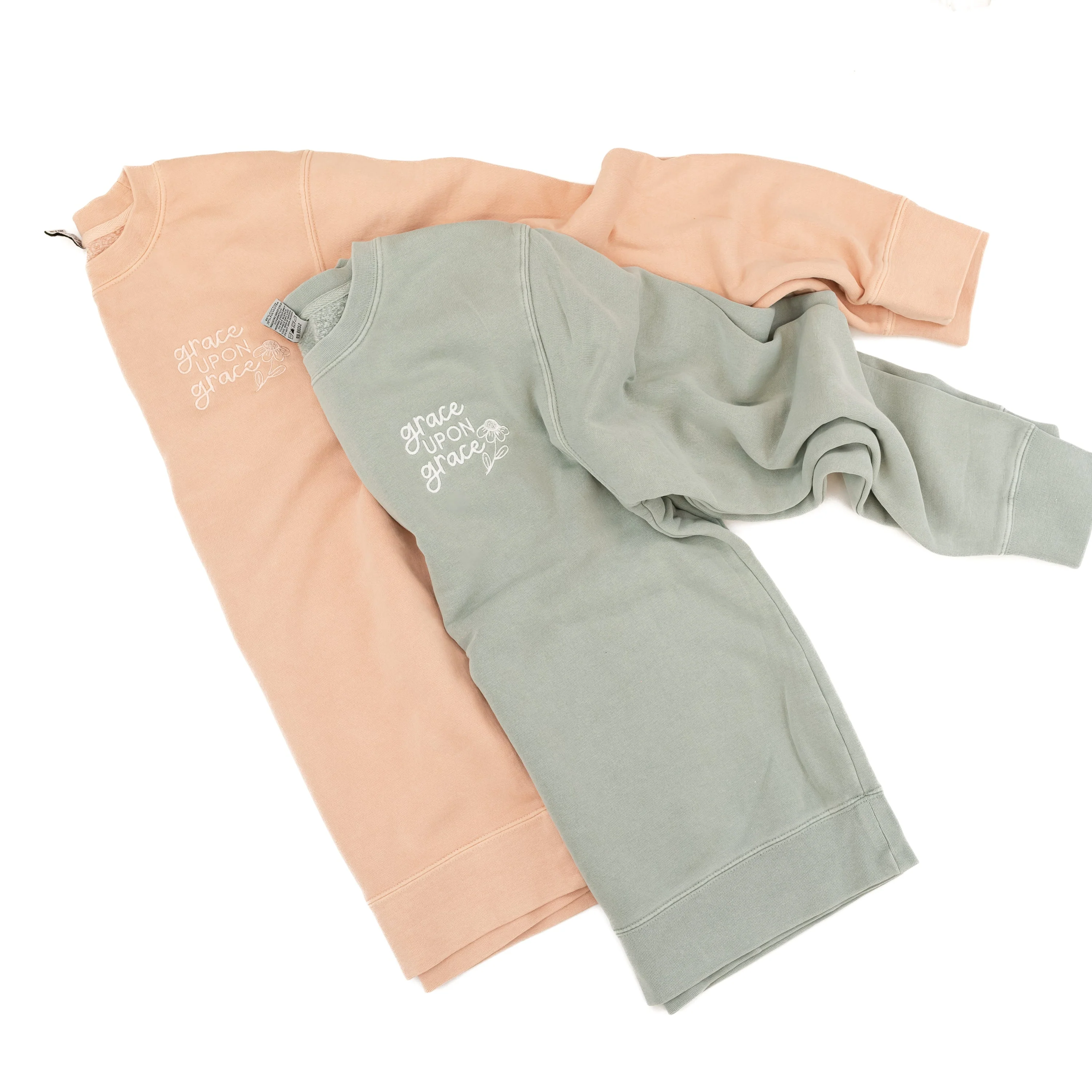 Embroidered Pigment Crewneck - Grace Upon Grace - Image 2