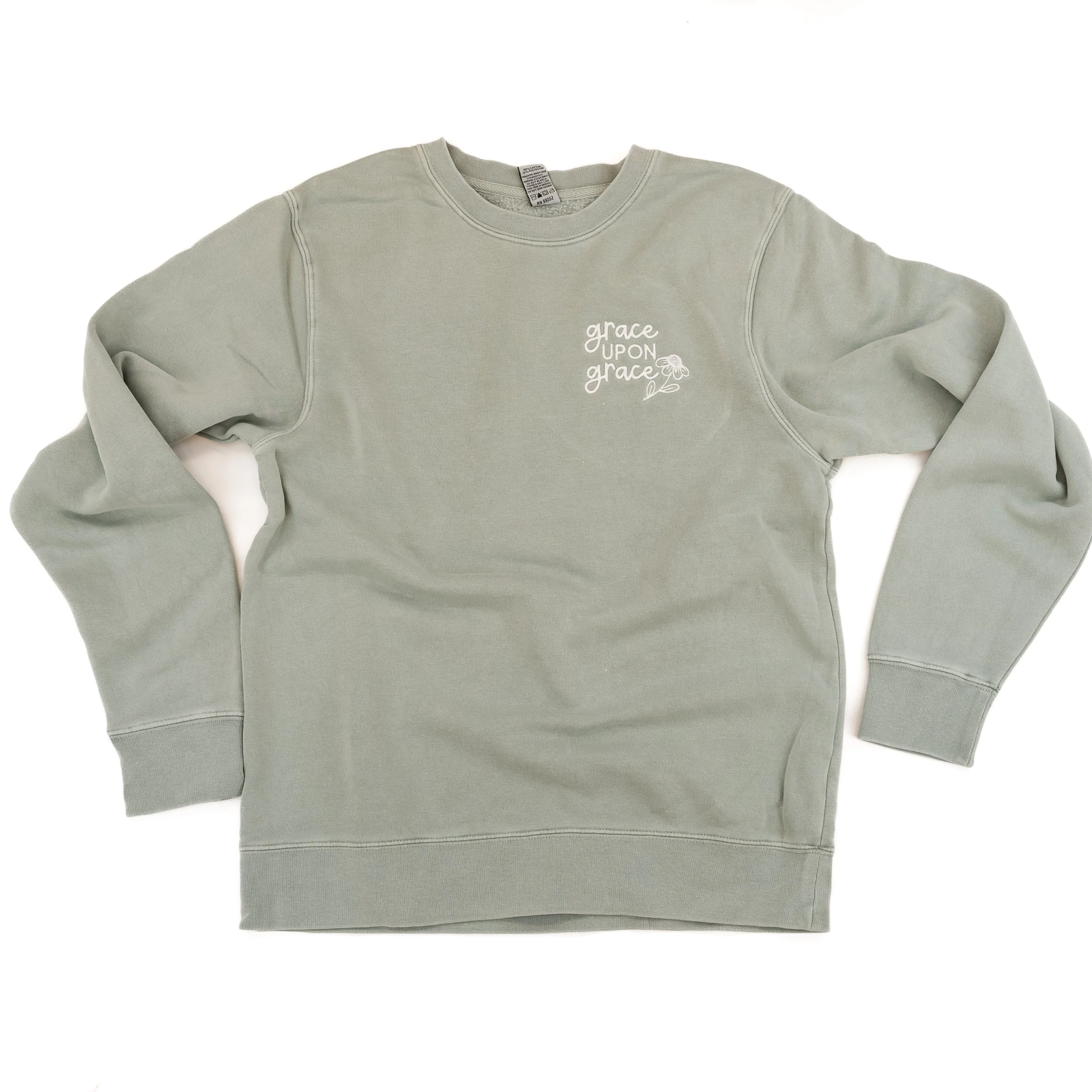 Embroidered Pigment Crewneck - Grace Upon Grace - Image 4