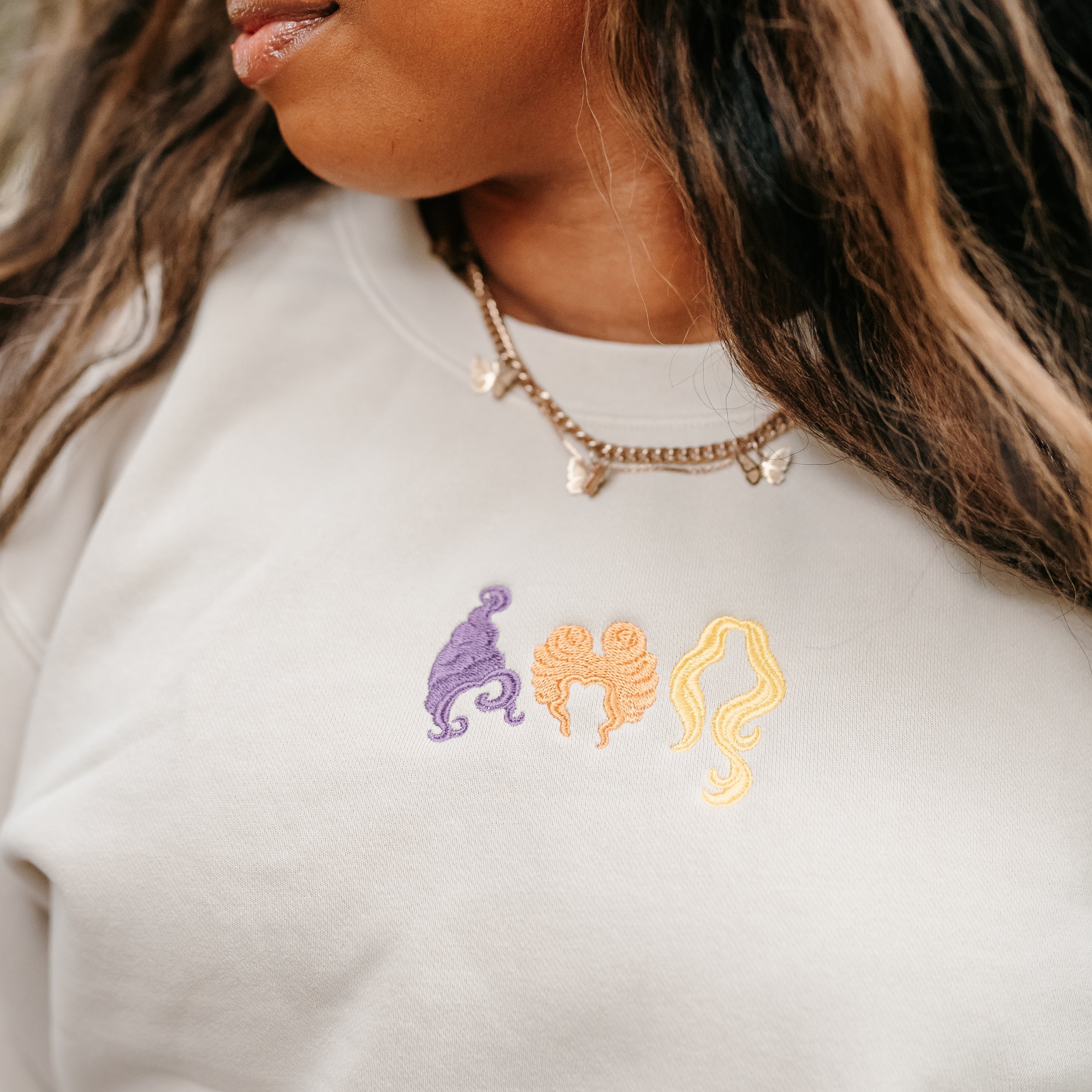 Hocus Pocus Hair - Sistahs! - Embroidered Pigment Crewneck