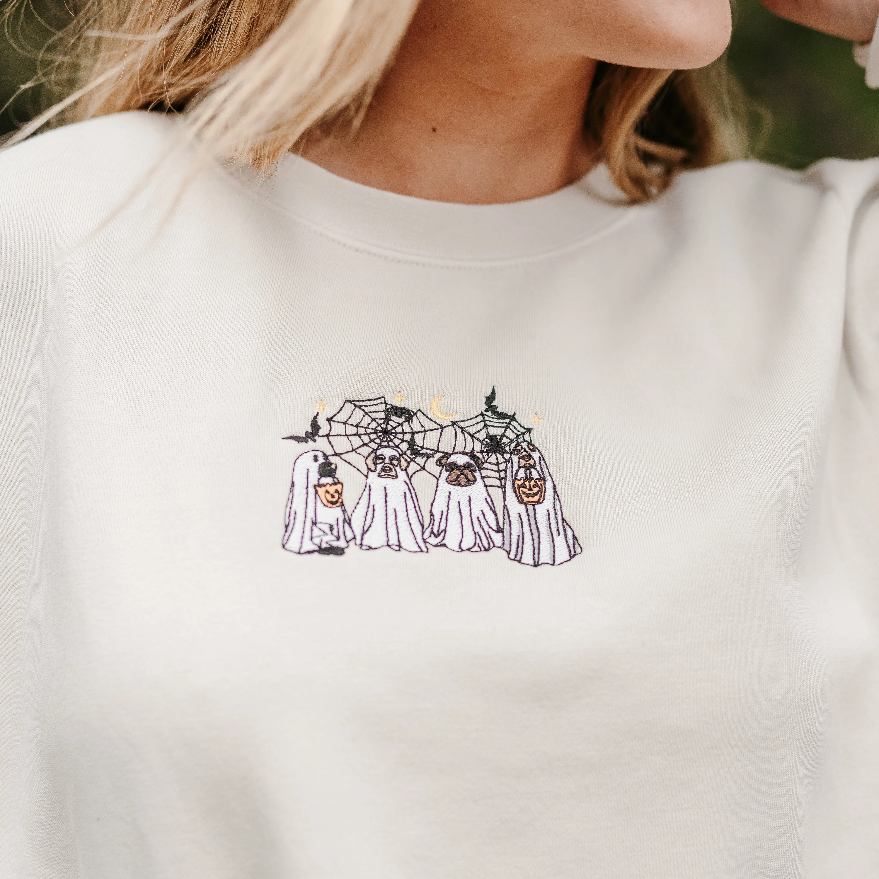 Trick or Treat Pups - Embroidered Pigment Crewneck