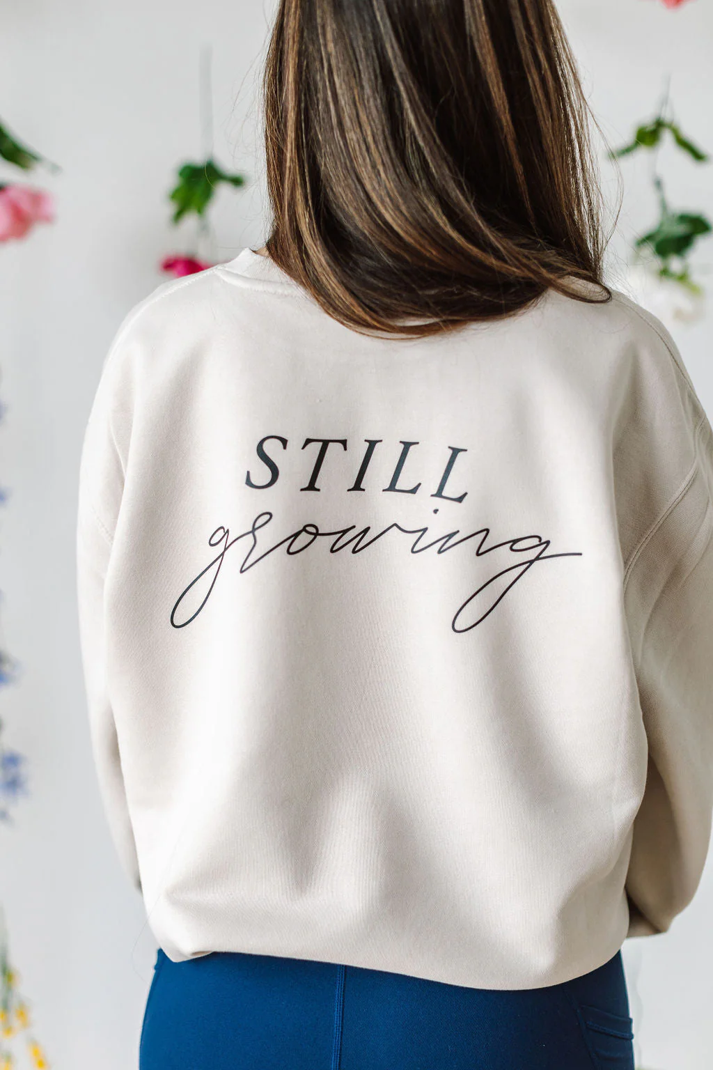 Embroidered/Printed PIGMENT Crewneck (pf&b) - Flowers / Still Growing - Image 5