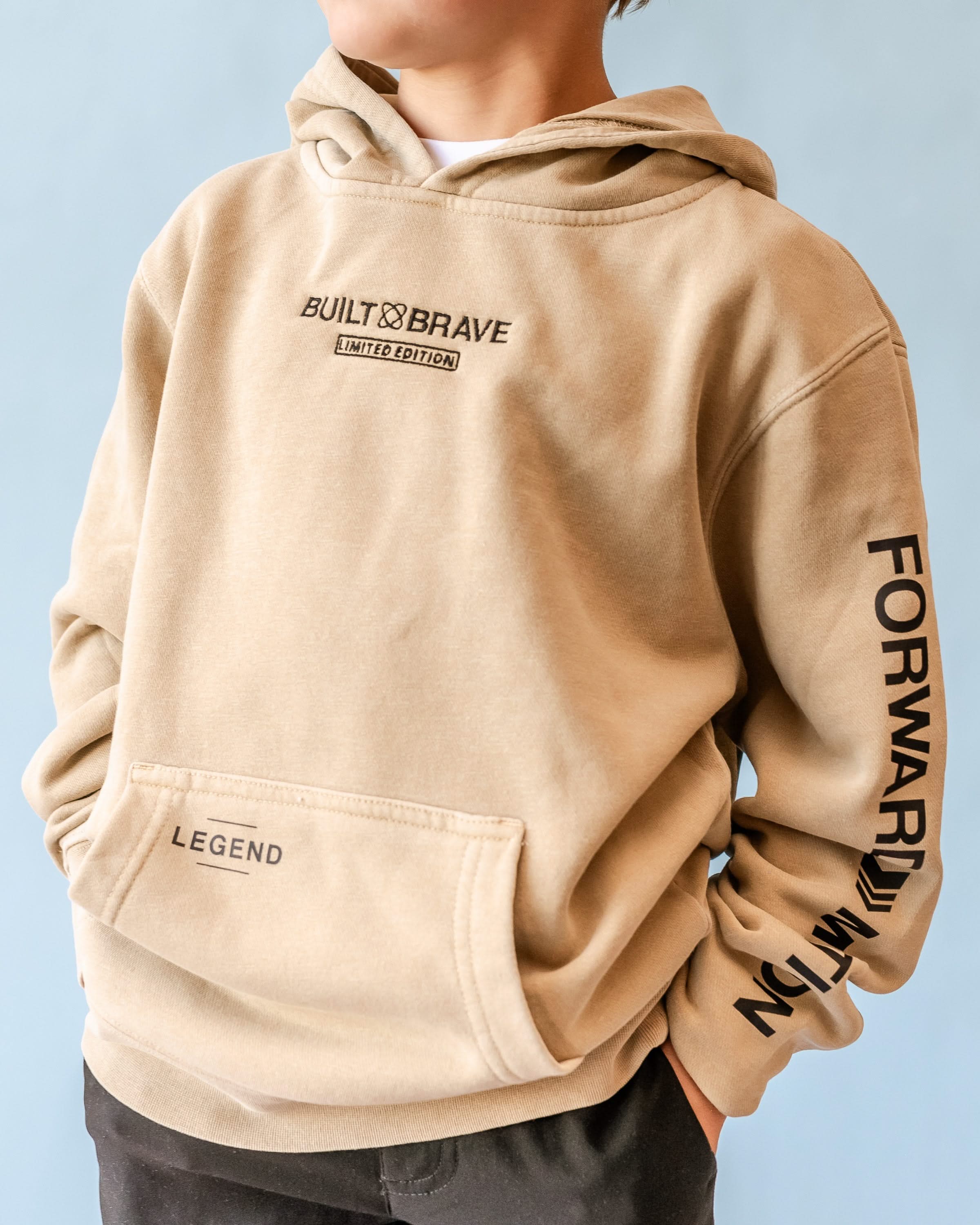 BUILT BRAVE HOODIE - Embroidered/Printed Youth Pigment - Image 5