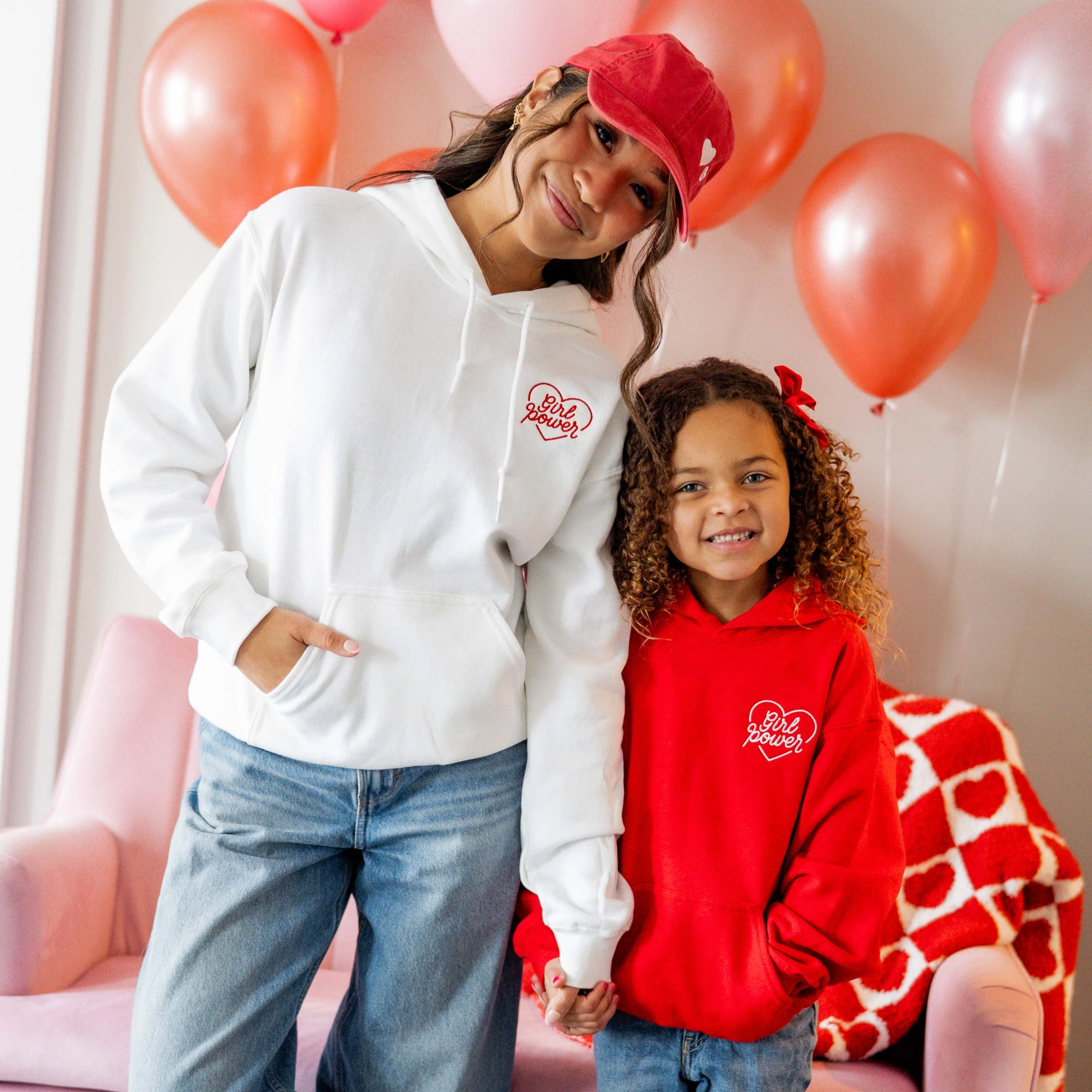 Embroidered/Printed - Girl Power - Basic Fleece Hoodie - Child Size - Image 2