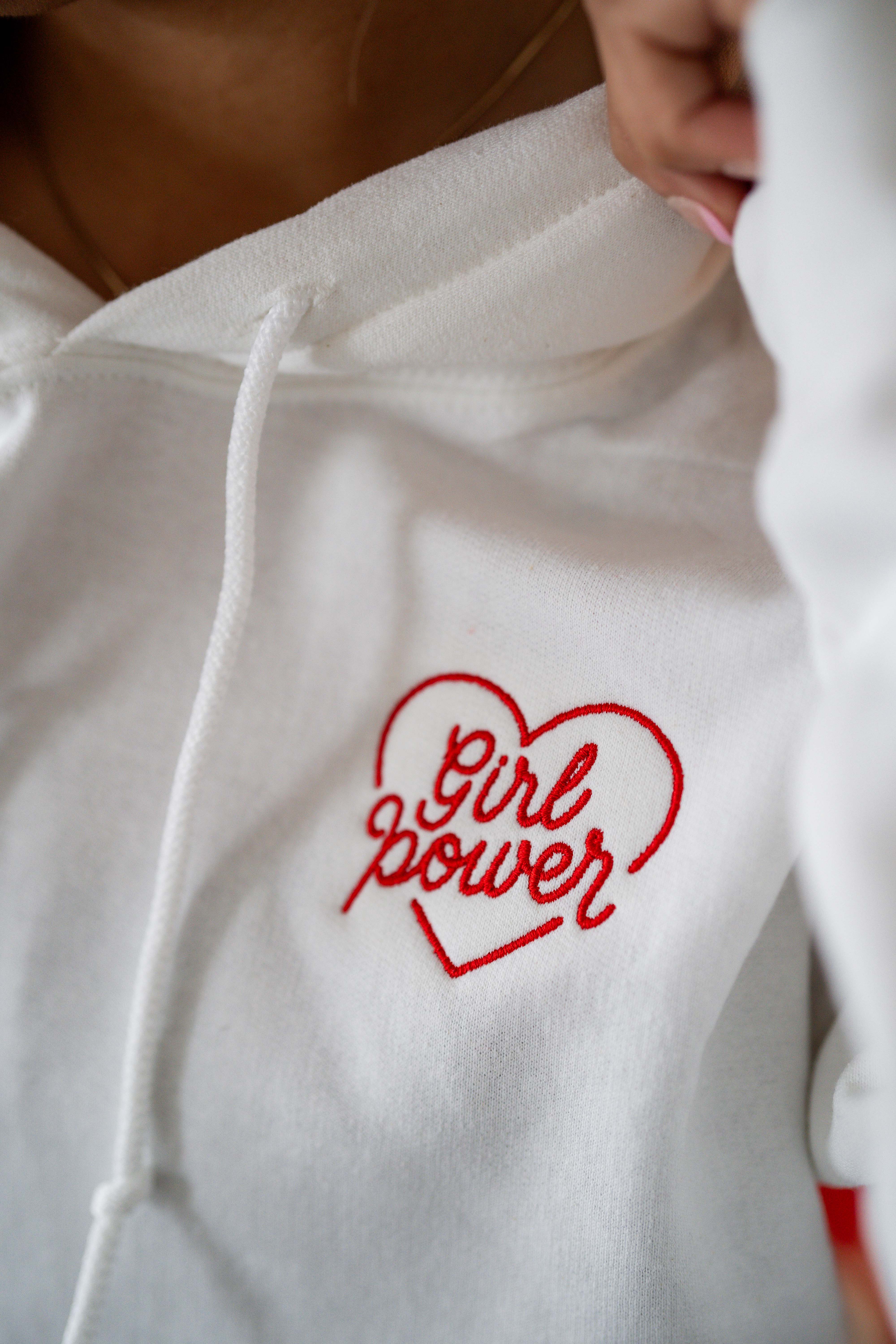 Embroidered/Printed - Girl Power - Basic Fleece Hoodie - Adult Size - Image 2