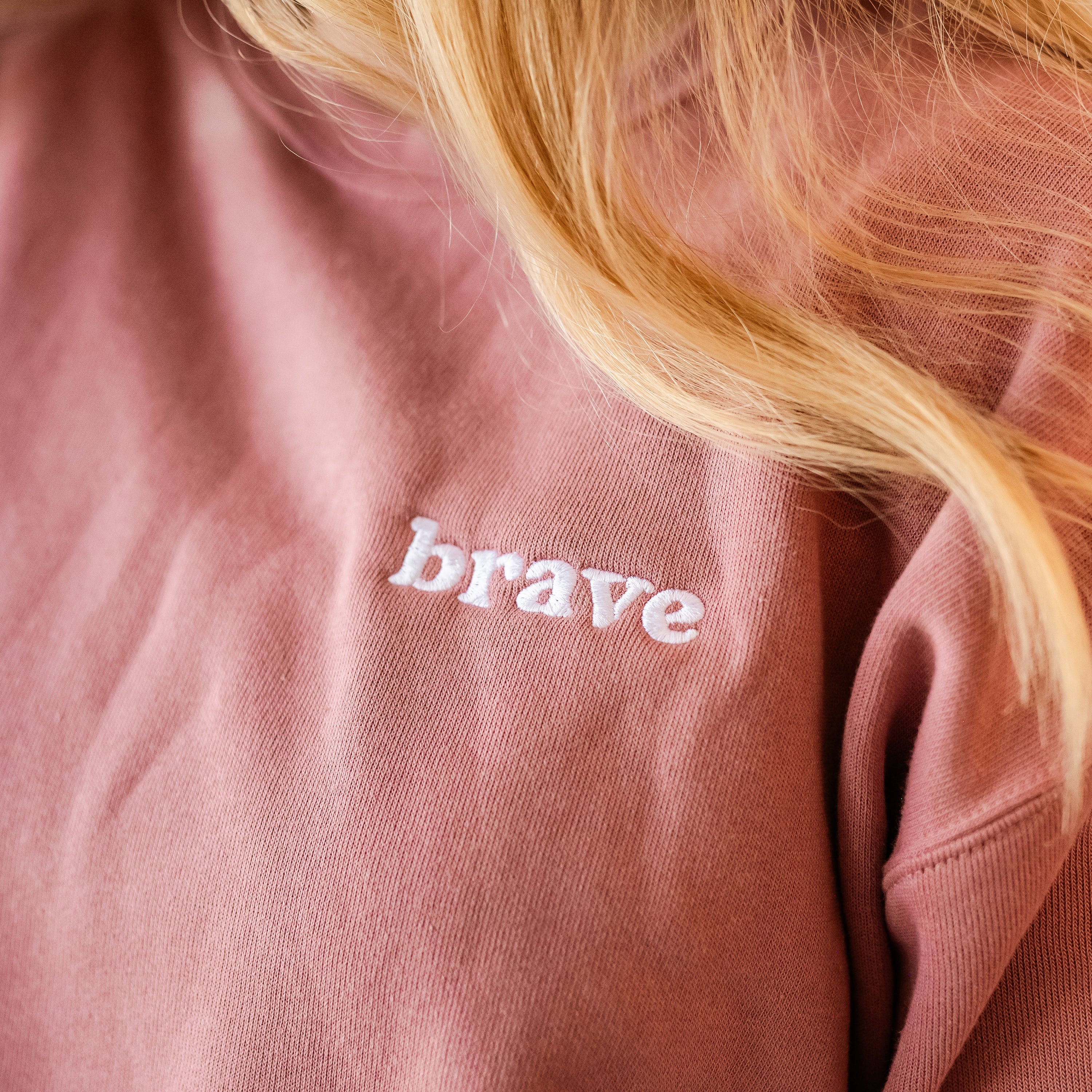Embroidered Super Soft Fleece - Brave - White Thread - Image 3