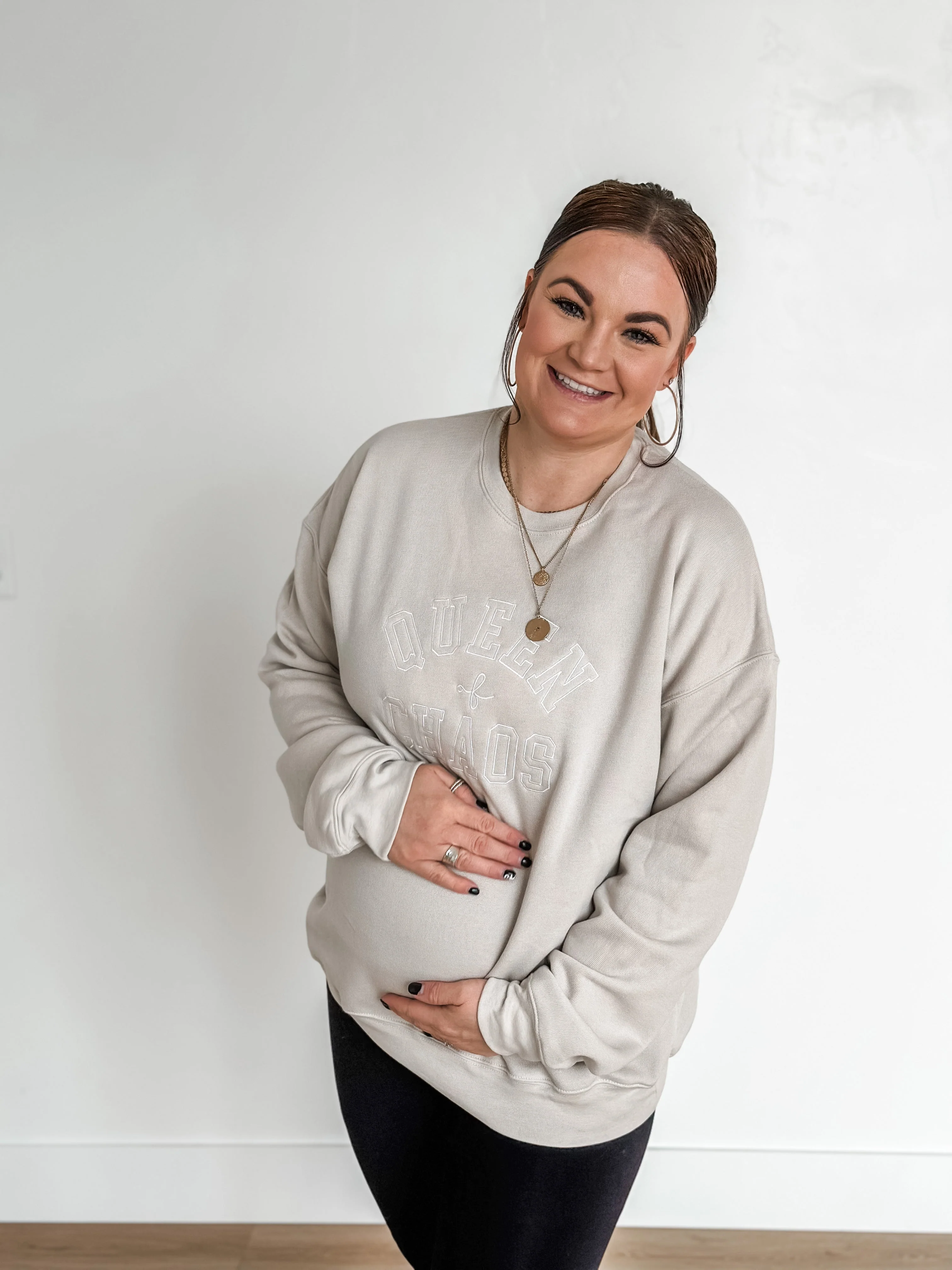 Embroidered Super Soft Fleece Crewneck - QUEEN OF CHAOS - Image 3